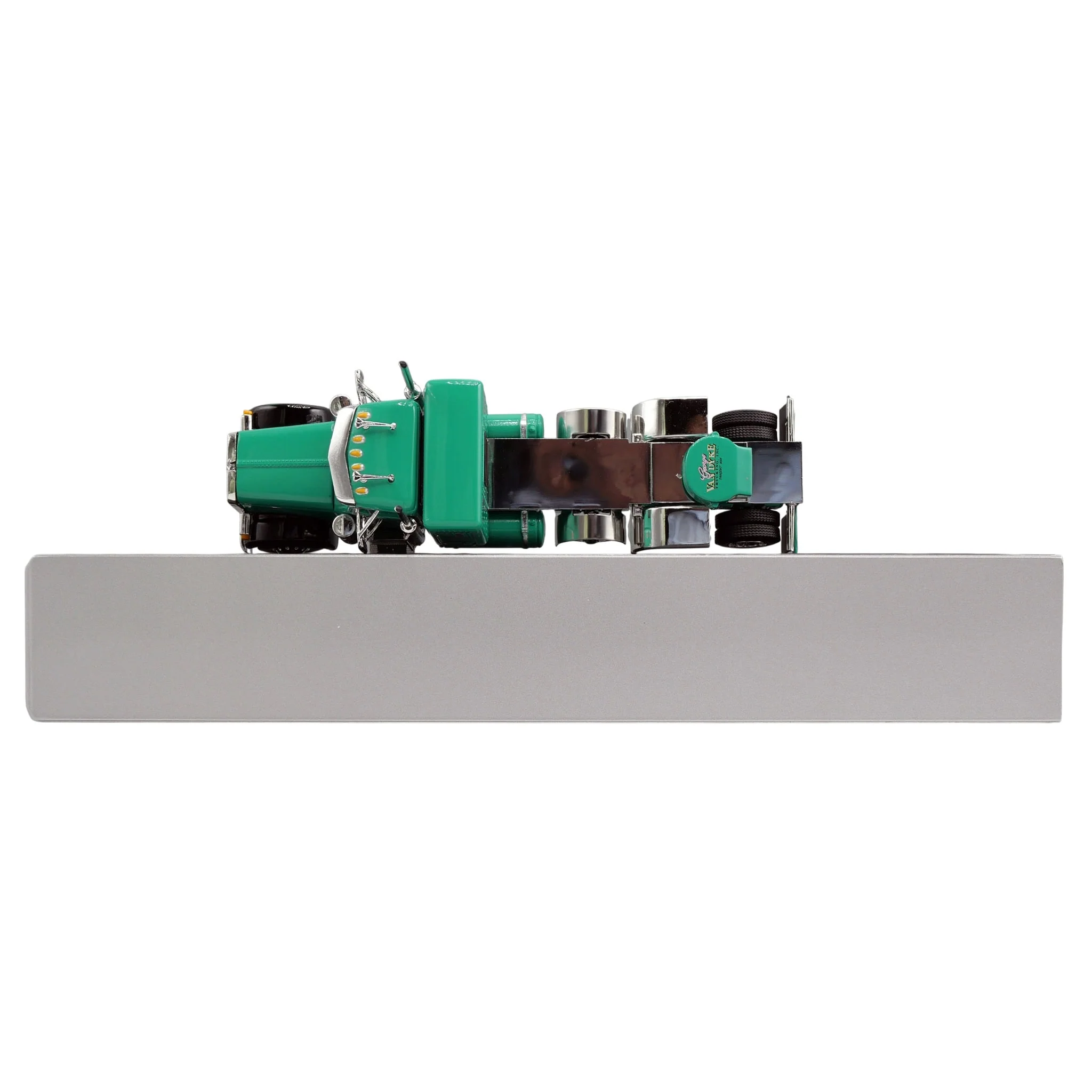 1/64 Green Peterbilt 379 Semi Truck with Van Dyke Trucking Curtain-Side Trailer, DCP by First Gear - Image 4