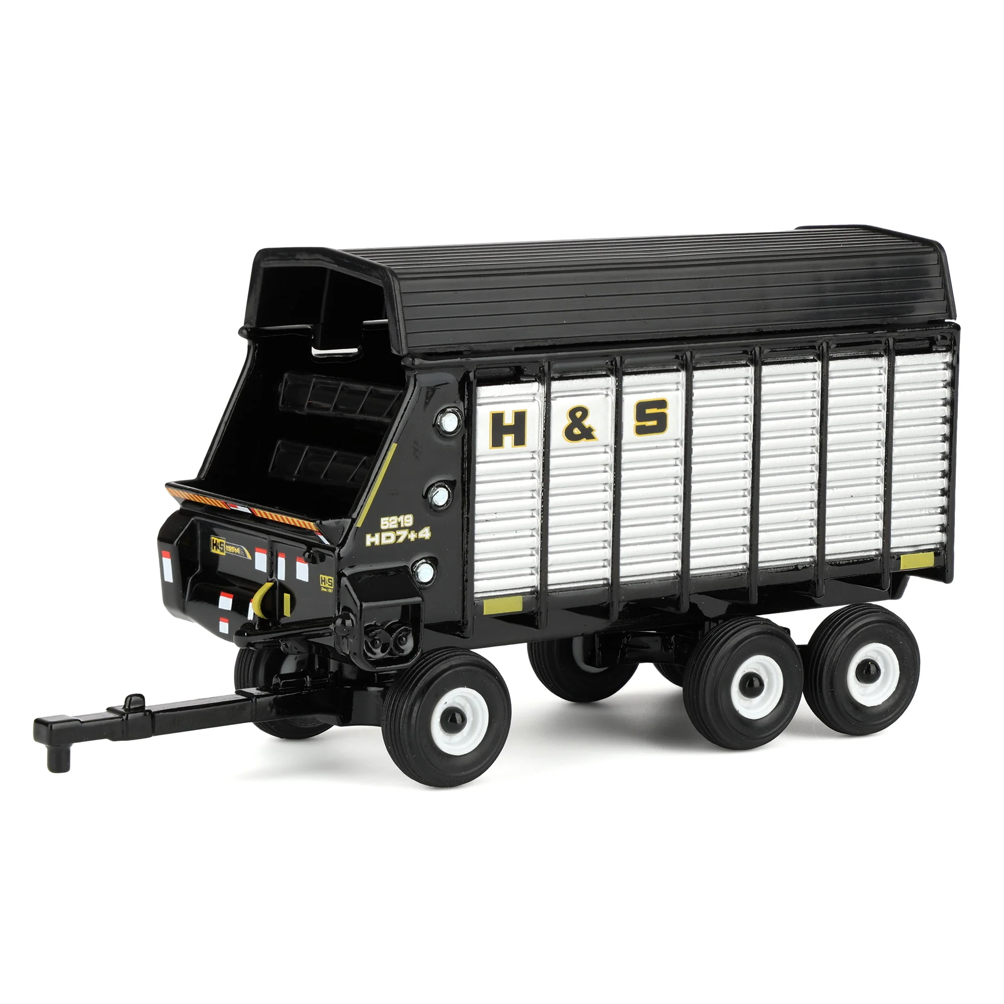 1/64 H&S HD7+4 52-18 Tandem-Axle Forage Wagon by ERTL, Black & Silver