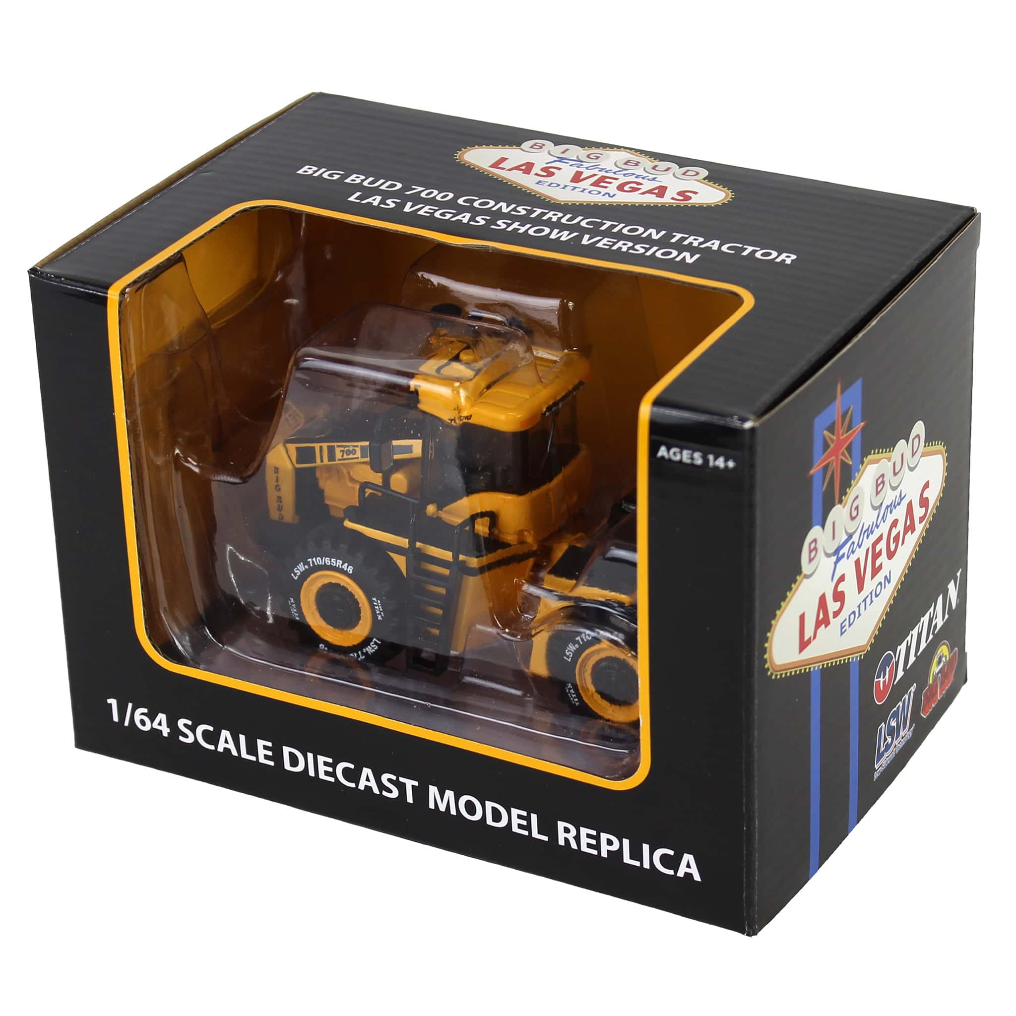 Las Vegas Yellow CE Construction Version ~ 1/64 Big Bud 700 Tractor with Titan Goodyear LSW Tires by First Gear - Image 7