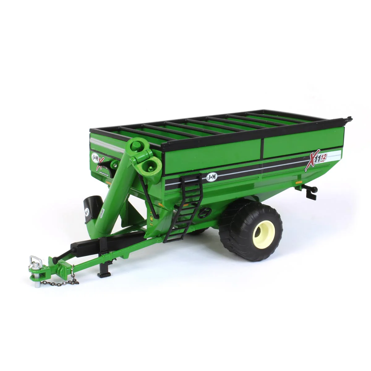 1/64 High Detail J&M X1112 Green Grain Cart with Large Singles - Image 11
