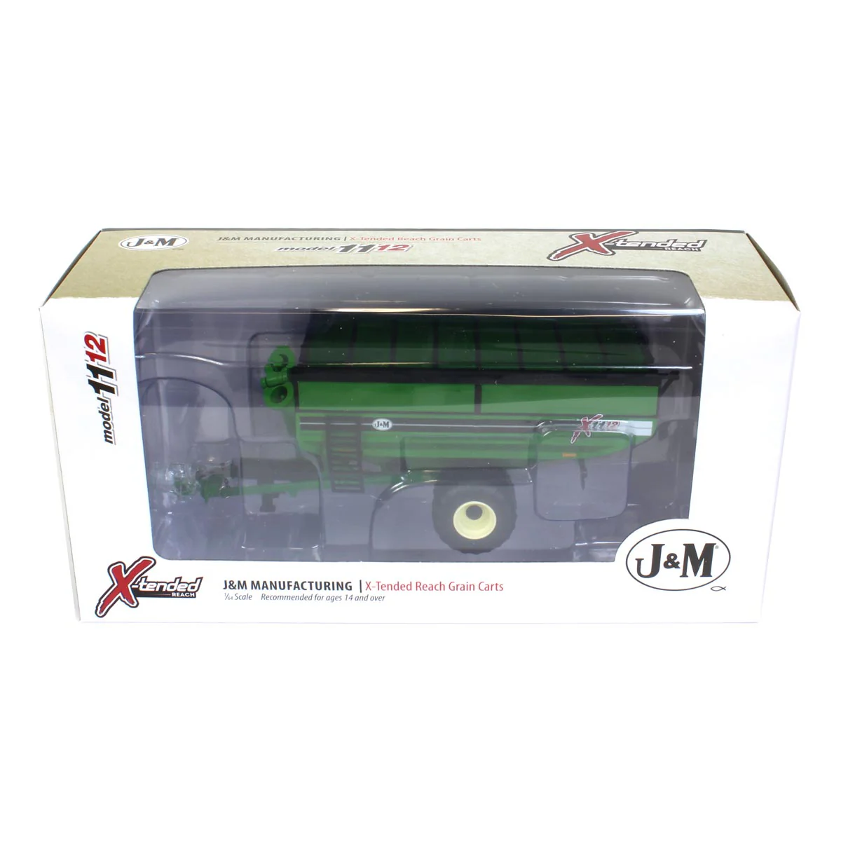 1/64 High Detail J&M X1112 Green Grain Cart with Large Singles - Image 5