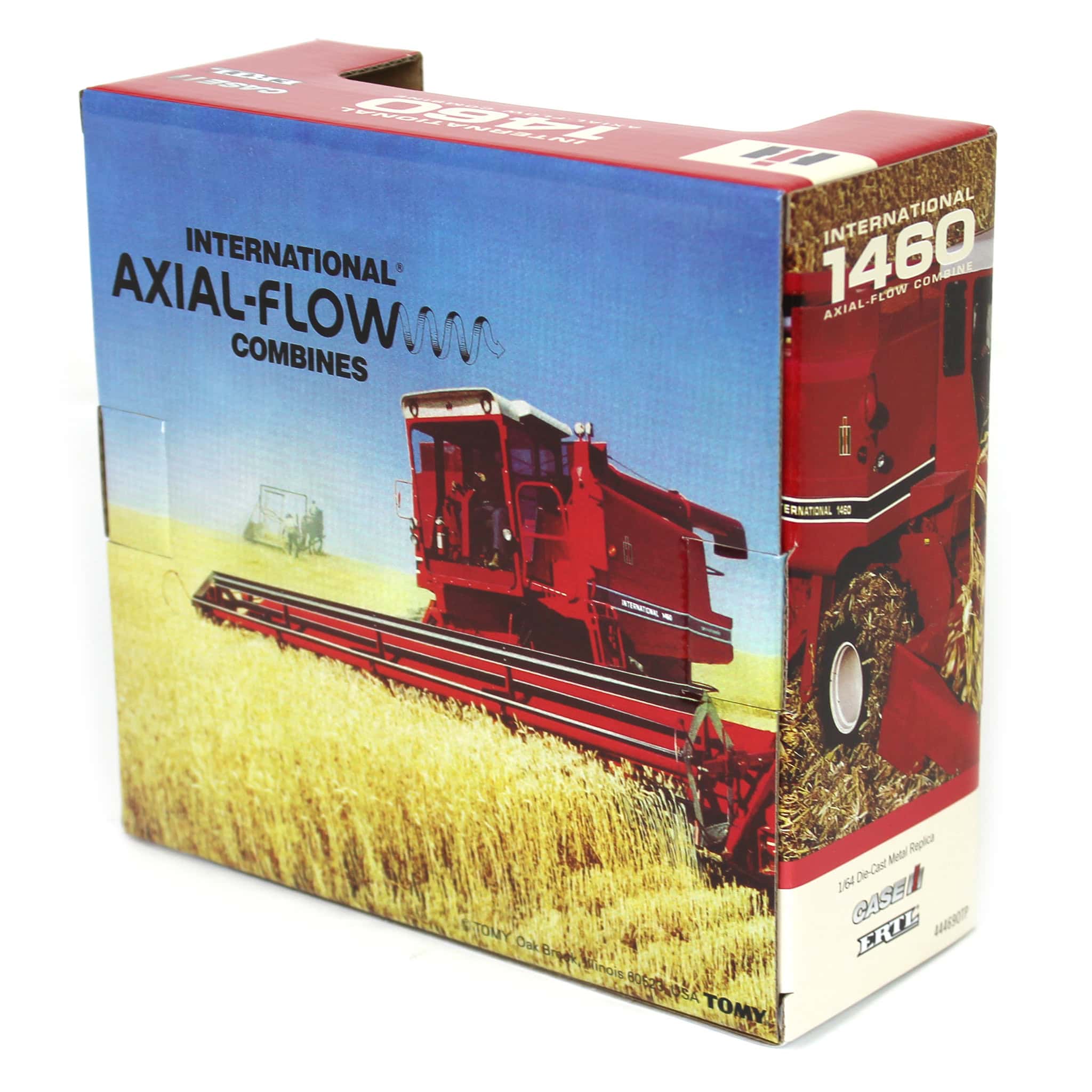 1/64 International 1460 Combine with Rear Wheel Assist, Corn Head & Grain Head by ERTL - Image 11