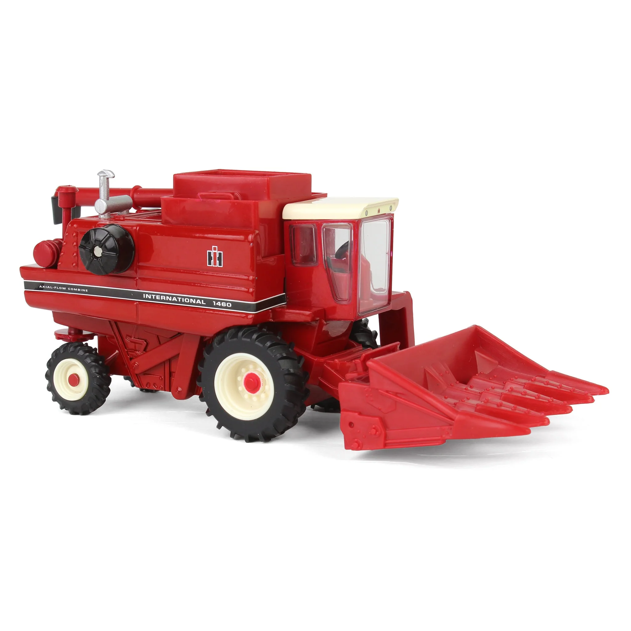 1/64 International 1460 Combine with Rear Wheel Assist, Corn Head & Grain Head by ERTL - Image 2