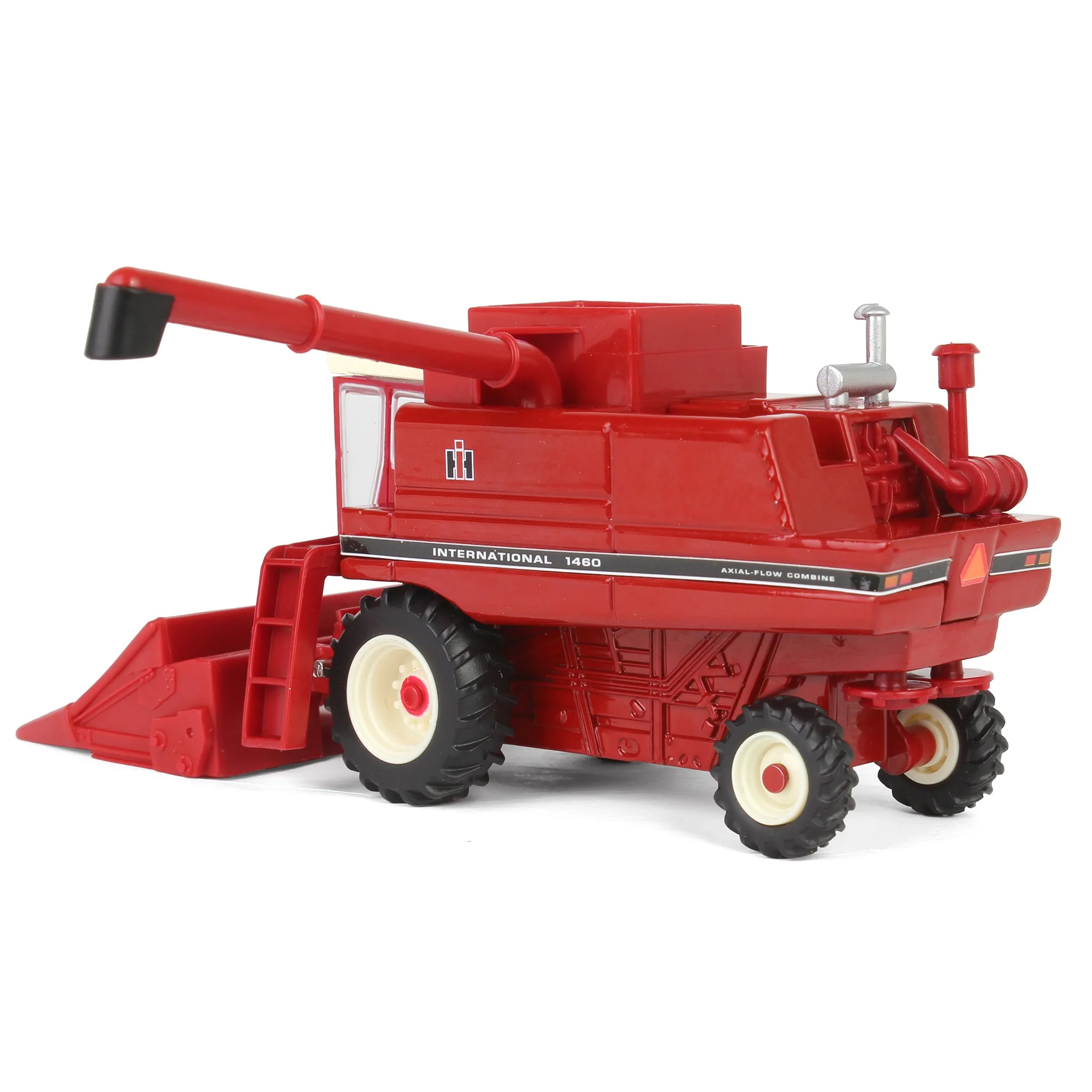 1/64 International 1460 Combine with Rear Wheel Assist, Corn Head & Grain Head by ERTL - Image 4