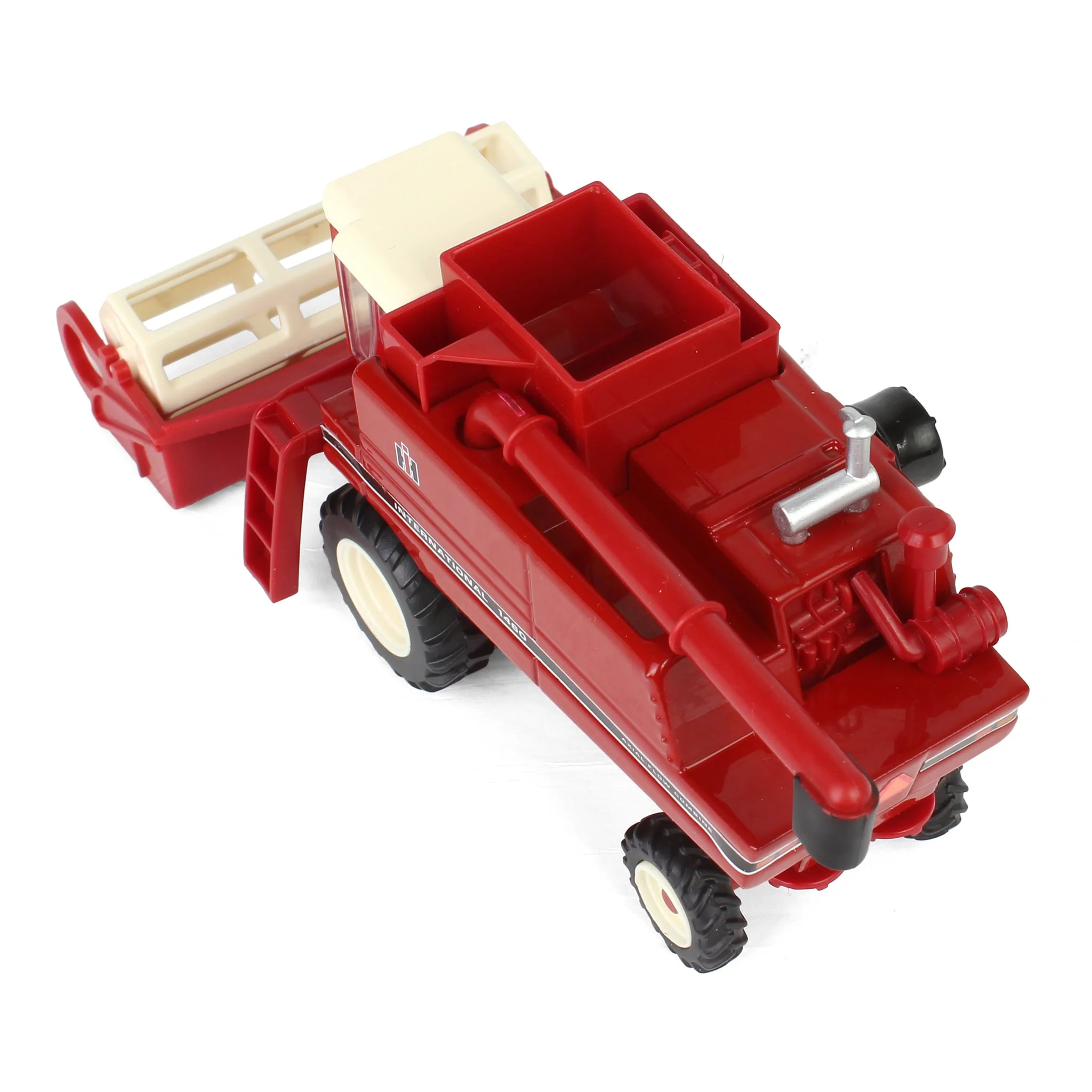 1/64 International 1460 Combine with Rear Wheel Assist, Corn Head & Grain Head by ERTL - Image 8