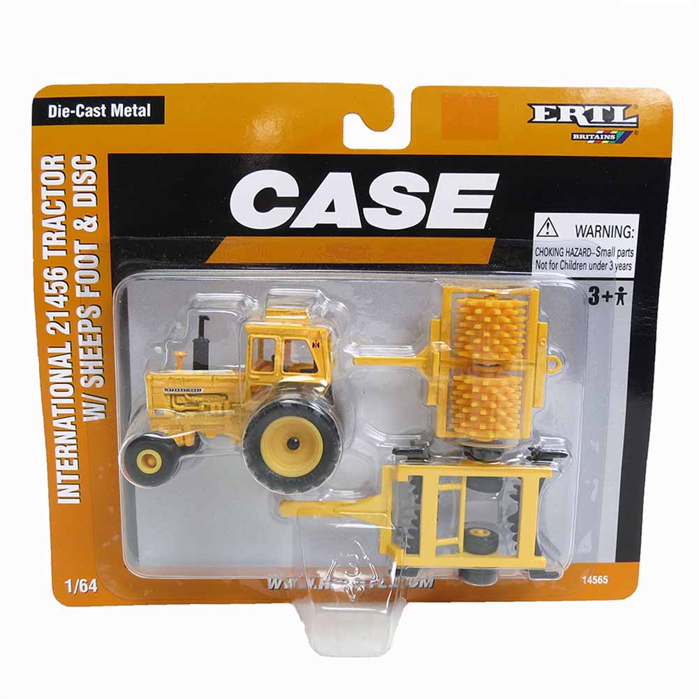 1/64 International 21456 Industrial Tractor with Sheepsfoot & Disc by ERTL