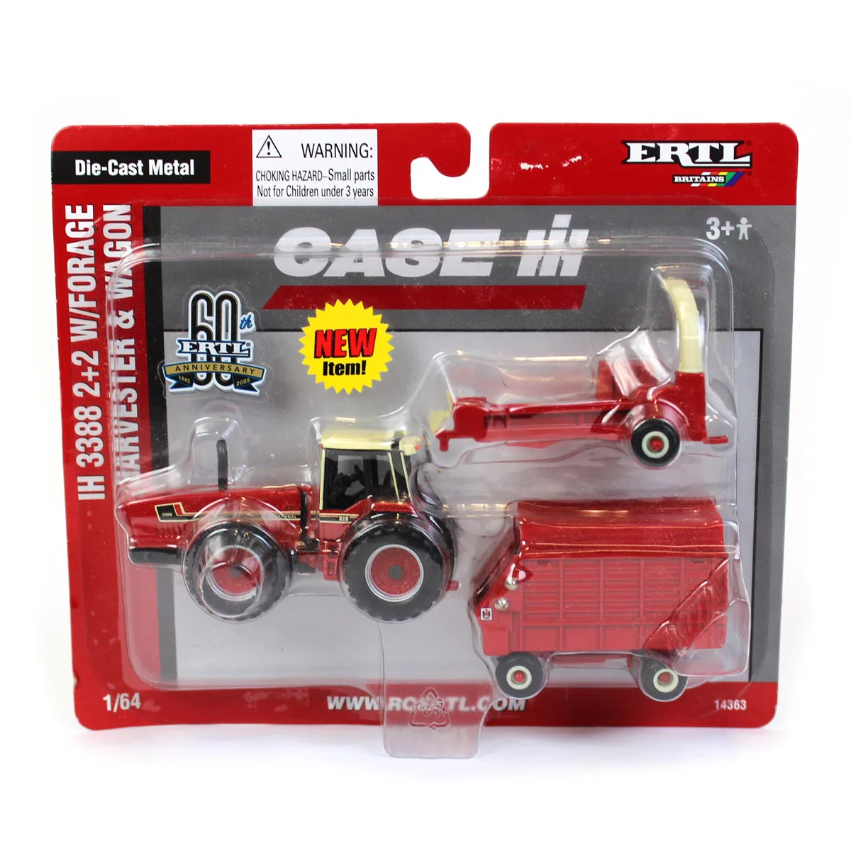 1/64 International 3388 2+2 4WD Tractor with Forage Harvester & Wagon by ERTL
