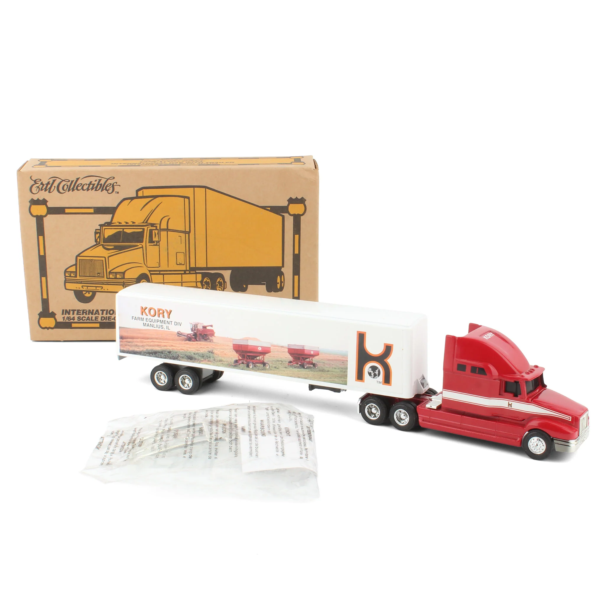1/64 International 9400 Pro Sleeper with Kory Farm Equipment Div Manlius IL Box Trailer by ERTL - Image 2