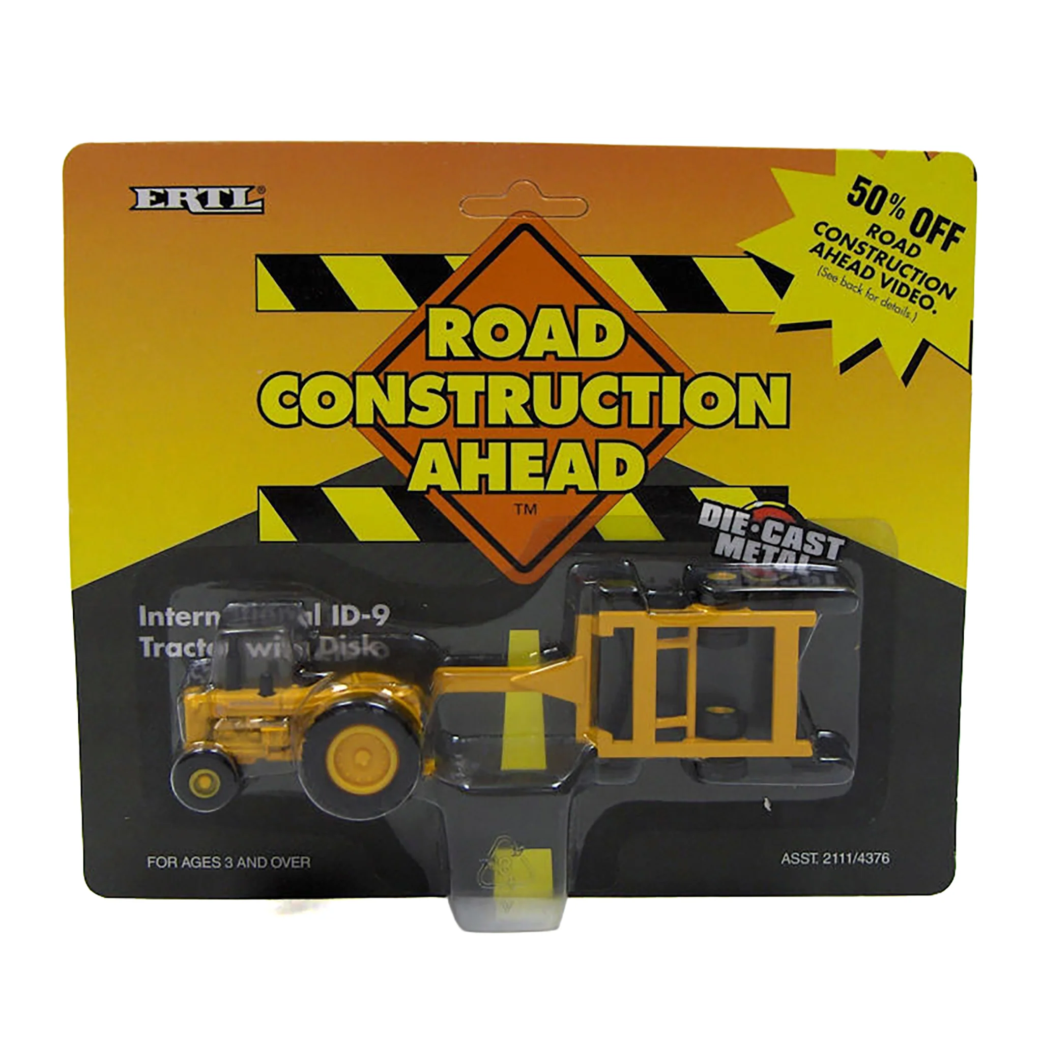 1/64 International ID-9 Industrial Tractor with Yellow Disk by ERTL