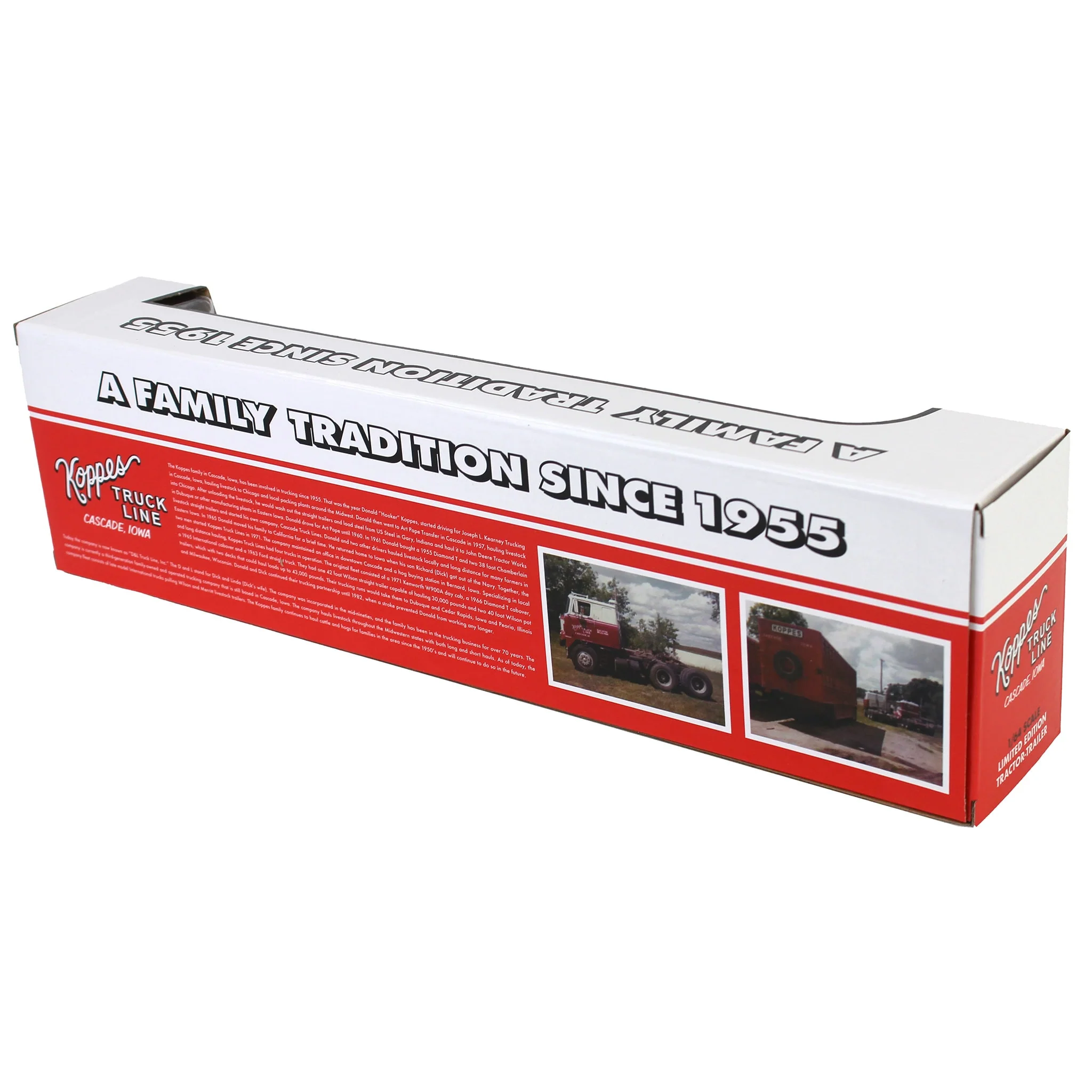 1/64 International TranStar COE Semi Truck with 45ft Wilson Livestock Trailer, Koppes Truck Line, DCP by First Gear - Image 7