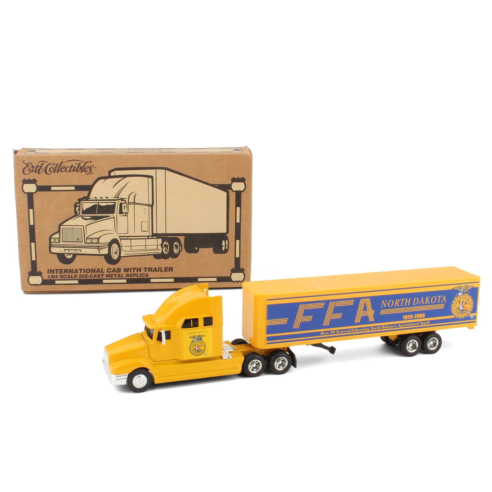 1/64 Internatonal Semi Truck with Trailer by ERTL, North Dakota FFA 1929-2000