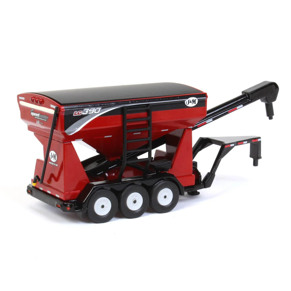 1/64 Red J&M LC390 Tri-axle Gooseneck Bulk Seed Tender by SpecCast - Image 3