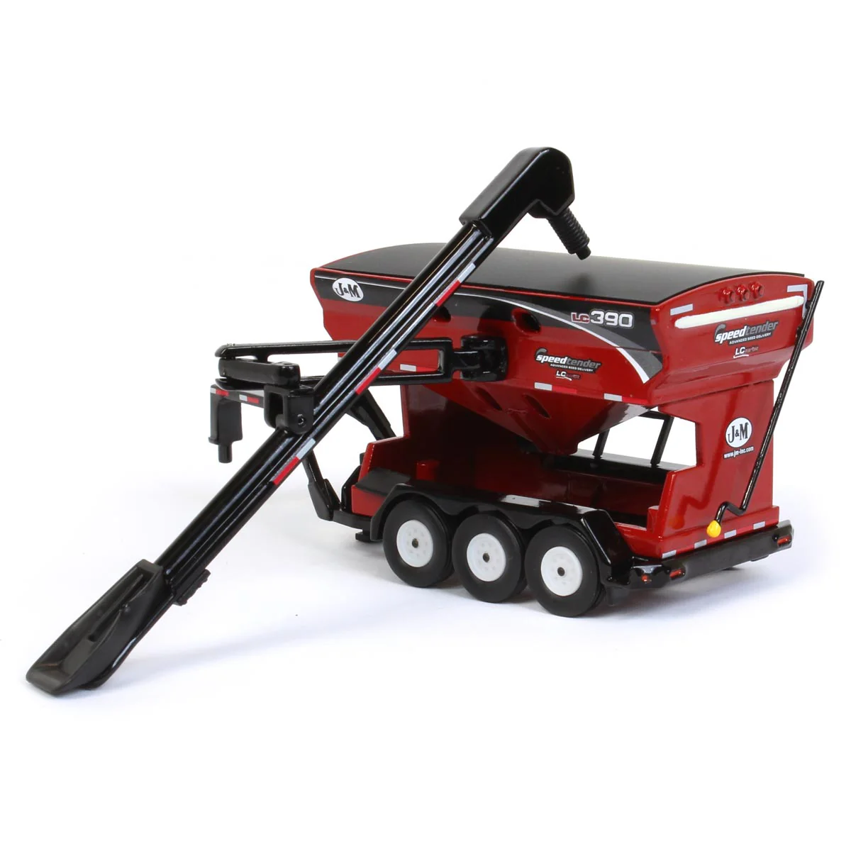 1/64 Red J&M LC390 Tri-axle Gooseneck Bulk Seed Tender by SpecCast - Image 4