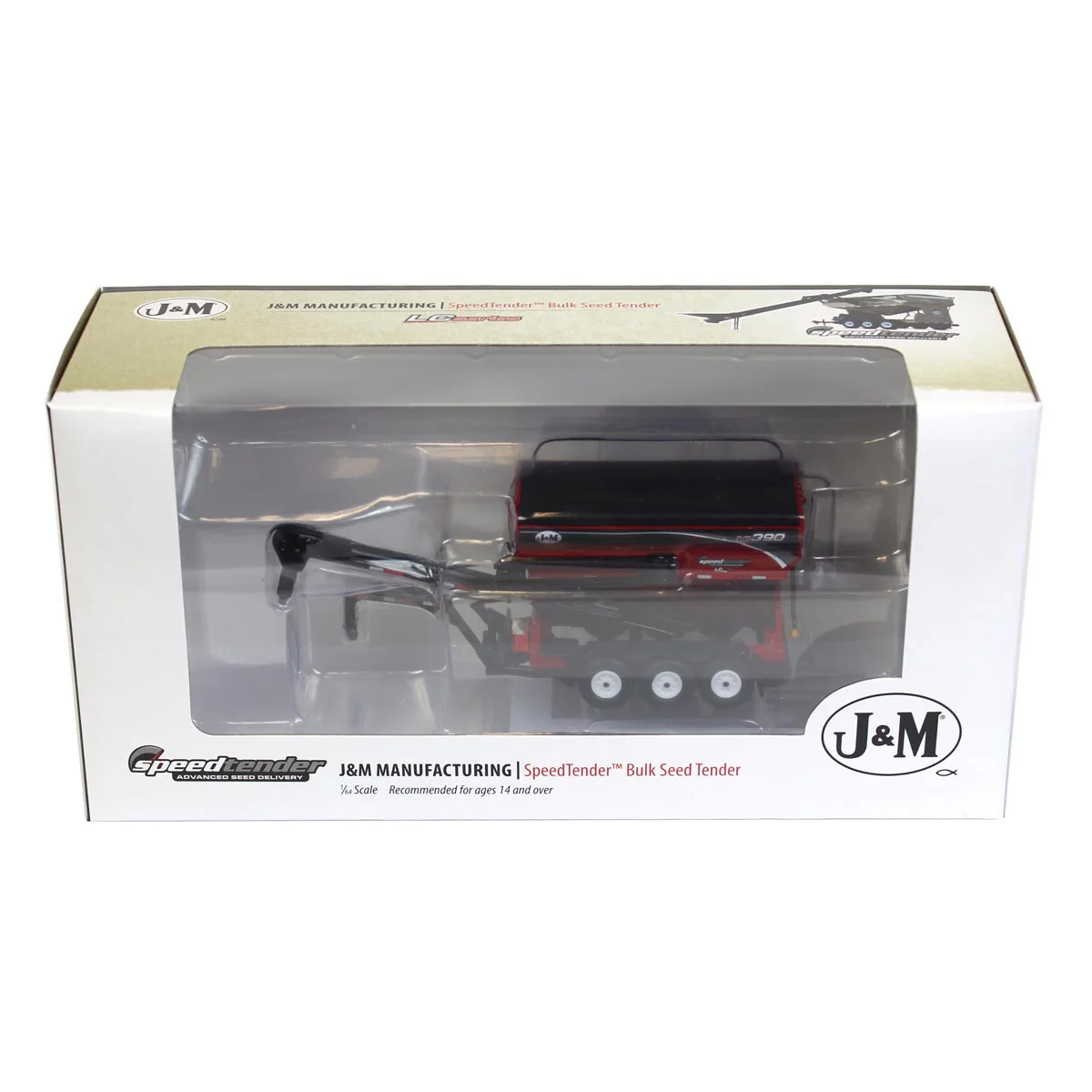 1/64 Red J&M LC390 Tri-axle Gooseneck Bulk Seed Tender by SpecCast - Image 5