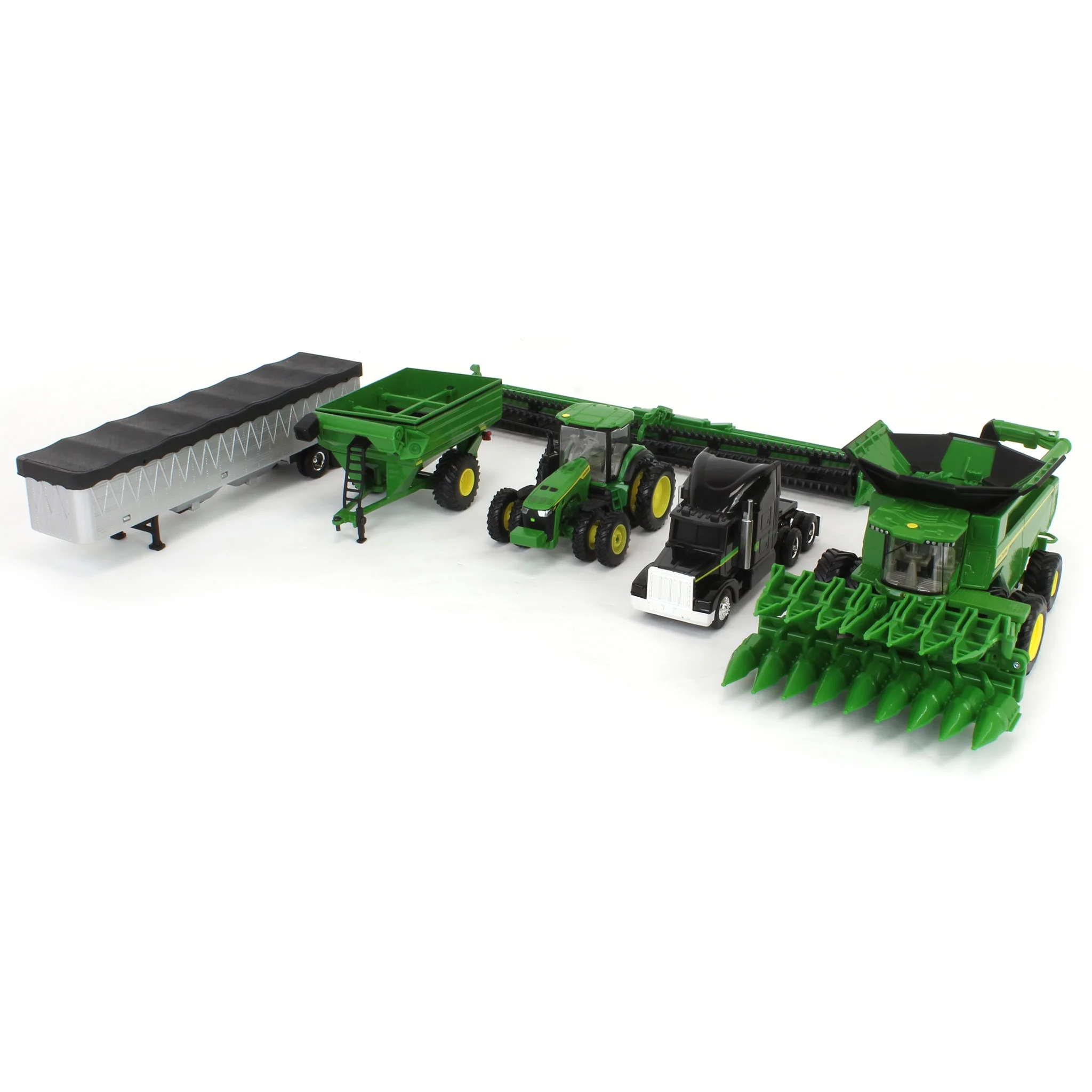 1/64 John Deere Harvesting Set with 8R 370 Tractor, Grain Cart, X9 1100 Combine & Grain Semi by ERTL - Image 10