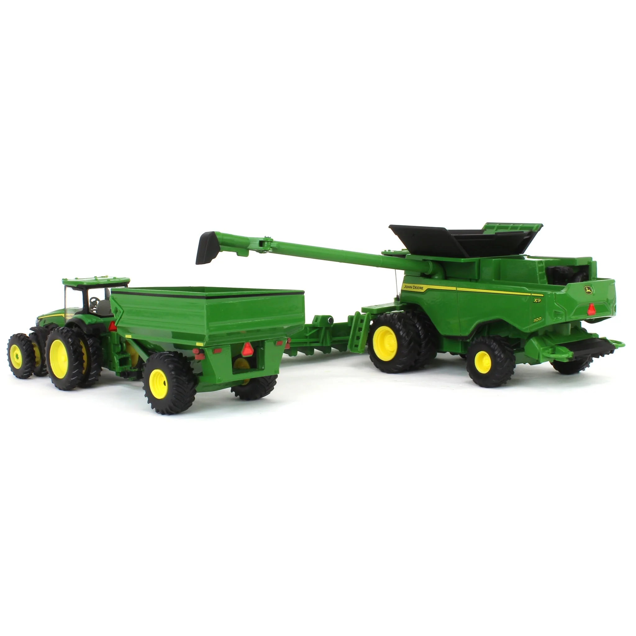 1/64 John Deere Harvesting Set with 8R 370 Tractor, Grain Cart, X9 1100 Combine & Grain Semi by ERTL - Image 6