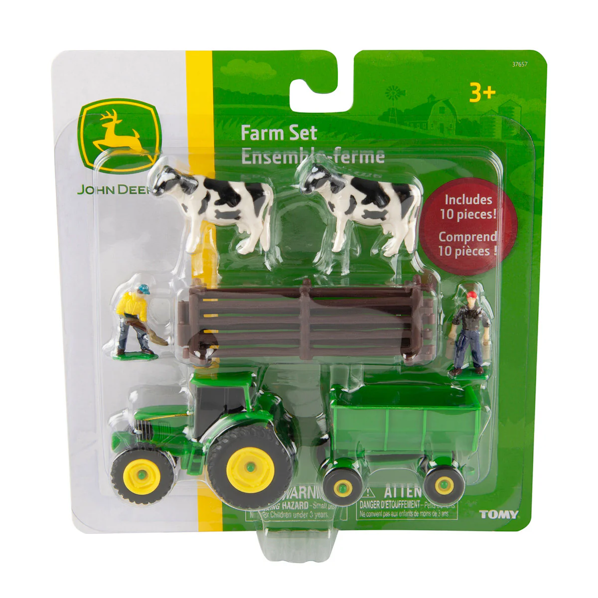 1/64 John Deere 5 Piece Farm Set w/Cows, Tractor, Fence,Wagon farmer - Image 2