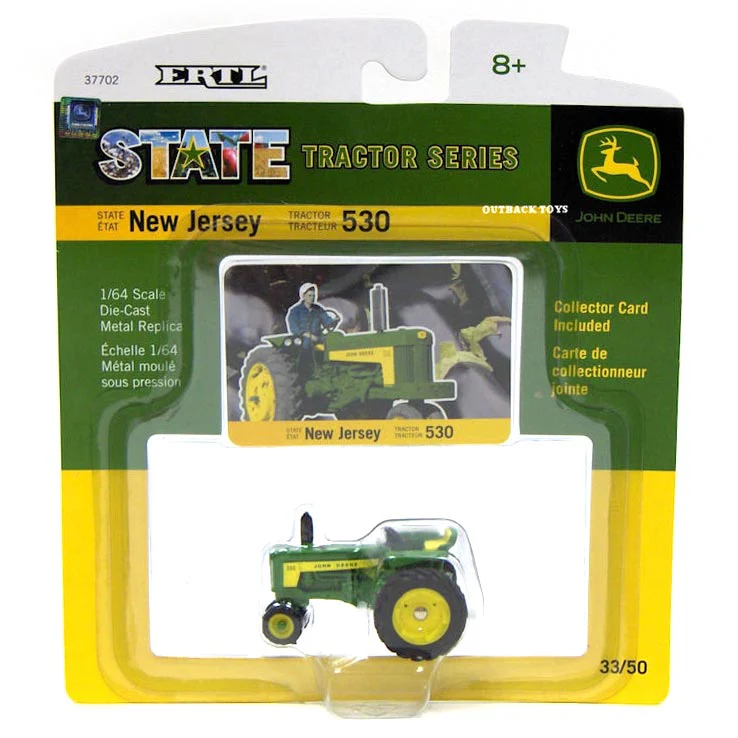 1/64 John Deere 530 Narrow Front Tractor, State Tractor Series #33 New Jersey, by ERTL