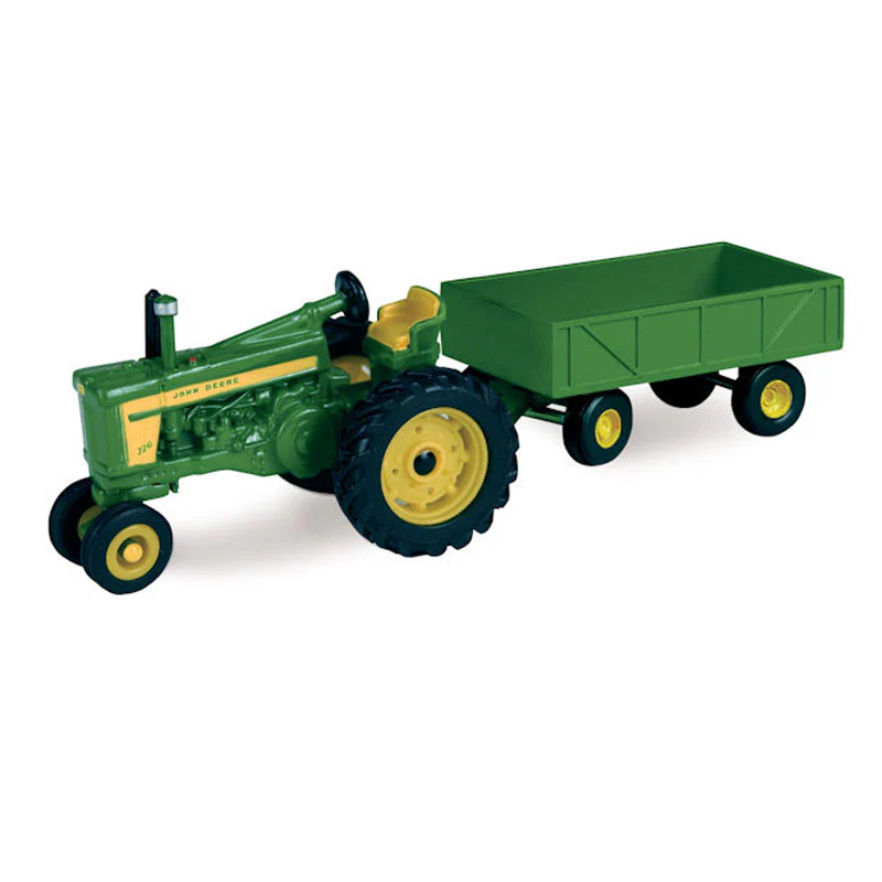 1/64 John Deere 720 Tractor with Narrow Front & Barge Wagon by ERTL - Image 2