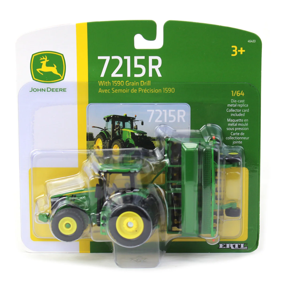 1/64 John Deere 7215R Tractor with Grain Drill by ERTL - Image 6