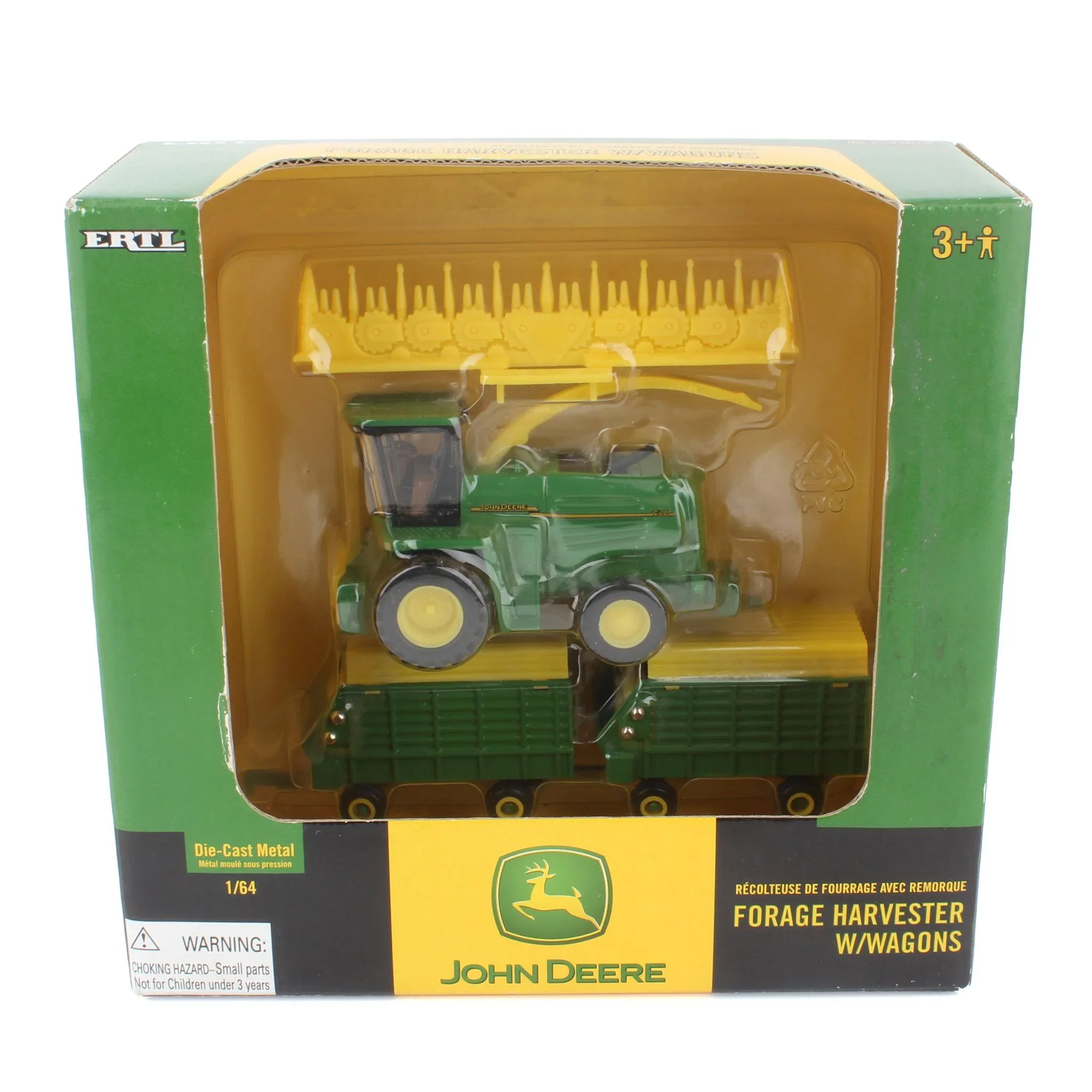1/64 John Deere 7500 Self-Propelled Forage Harvester with Two Wagons