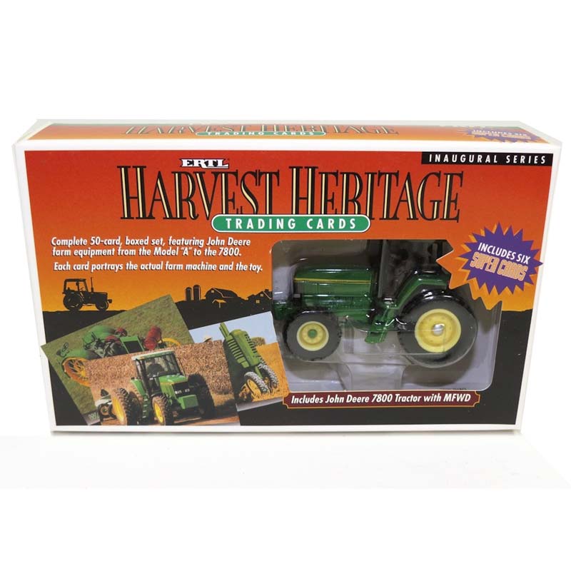 1/64 John Deere 7800 FWA Tractor with John Deere Harvest Heritage Trading Cards by ERTL