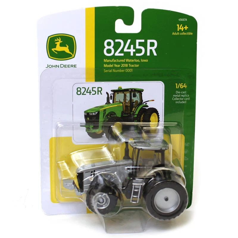 1/64 John Deere 8245R Tractor with Rear Duals, Silver 100 Years, Waterloo Edition