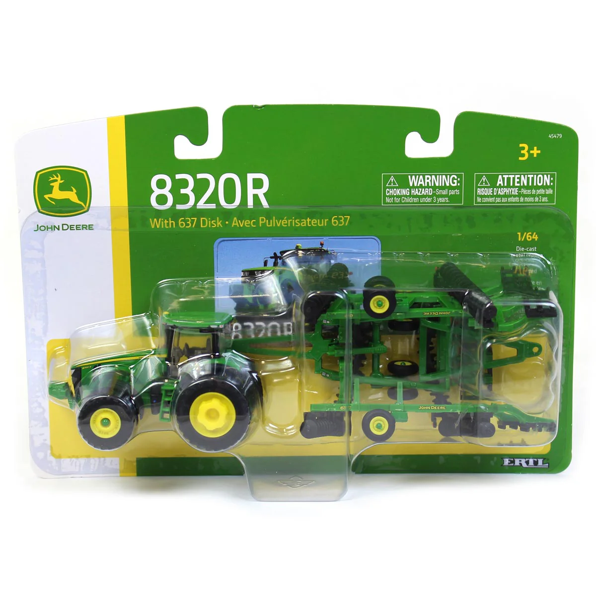 1/64 John Deere 8320R Tractor with 637 Disk by ERTL - Image 4