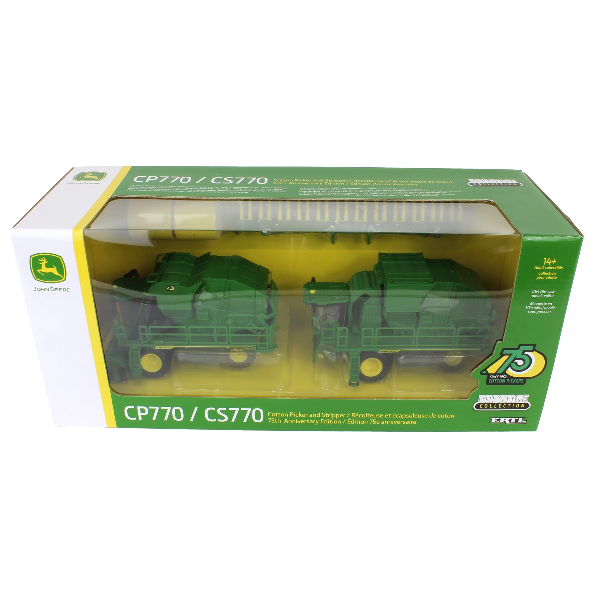 1/64 John Deere CS770 Cotton Stripper & CP770 Cotton Picker, 75th Anniversary Set, ERTL Prestige Collection - Image 8