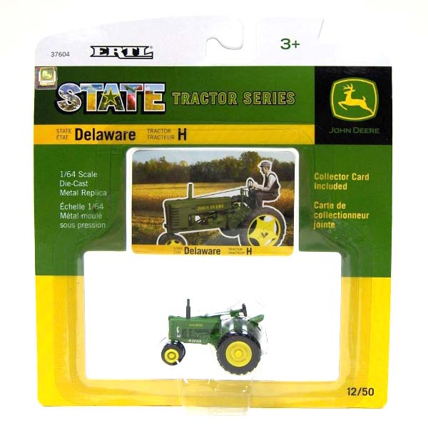 1/64 John Deere H Tractor, State Tractor Series #12 Delaware, Capital Edition, by ERTL