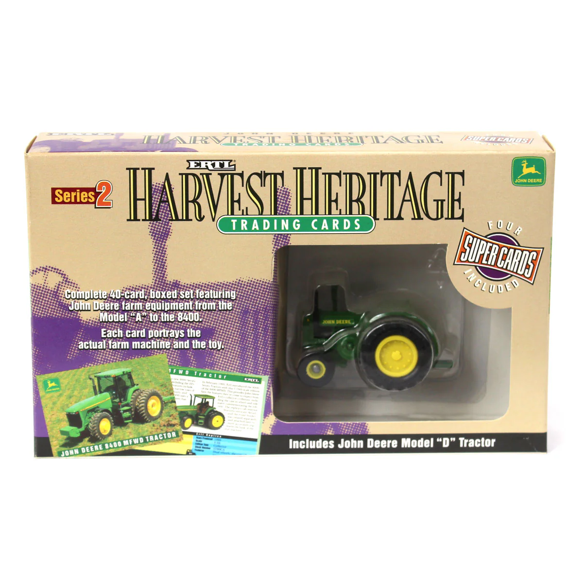 1/64 John Deere Model D Tractor with John Deere Playing Cards by ERTL