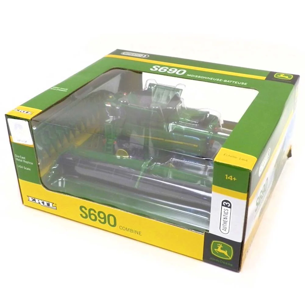 1/64 John Deere S690 Combine with Corn & Grain Heads, ERTL Authentics #3 - Image 6
