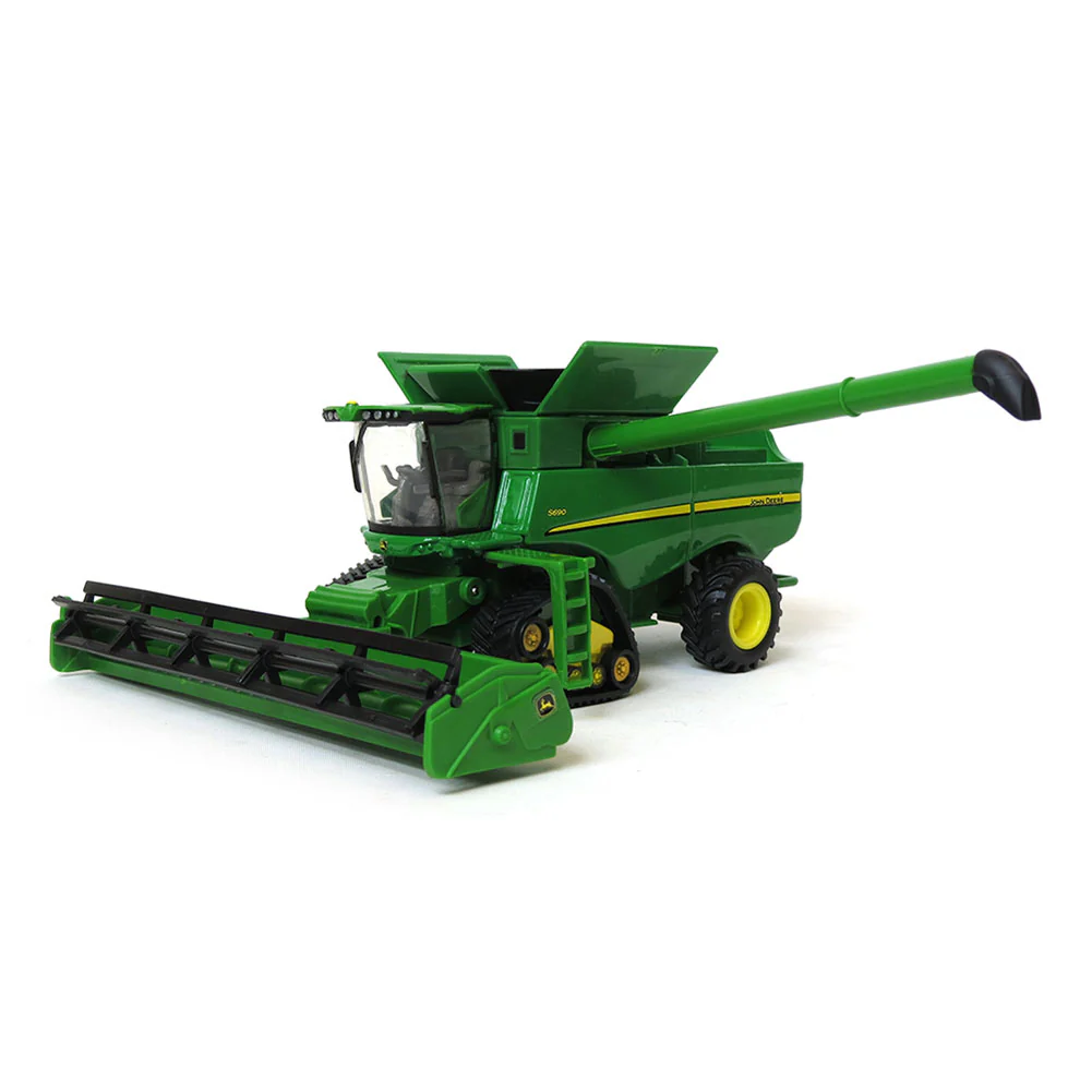 1/64 John Deere S690 Tracked Combine with Corn Head, Grain Head & Cart - Image 5