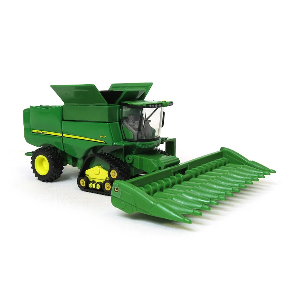 1/64 John Deere S690 Tracked Combine with Corn Head, Grain Head & Cart - Image 6