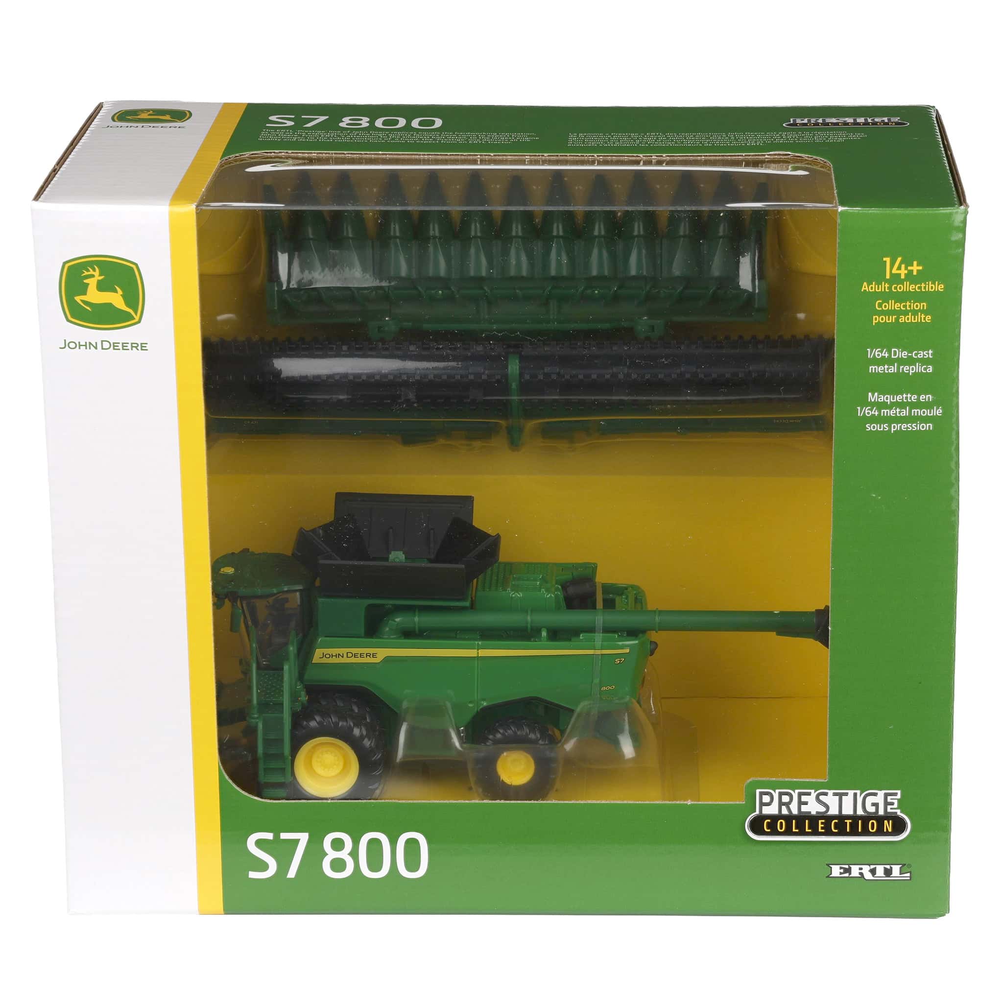 1/64 John Deere S7 800 Combine with Corn & Grain Heads, ERTL Prestige Collection - Image 11
