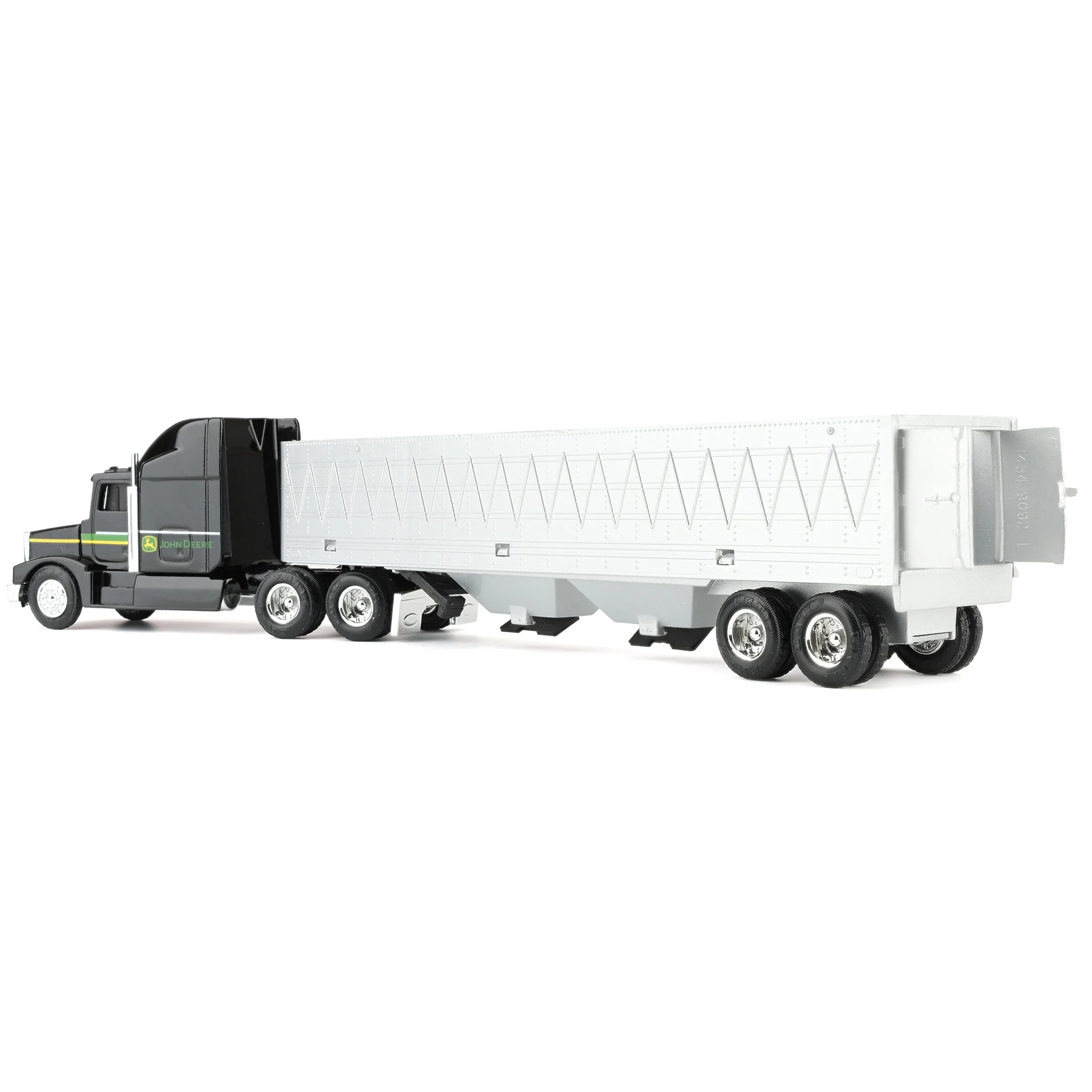 1/64 John Deere Black Semi Truck with Grain Trailer, ERTL Replica Play - Image 6