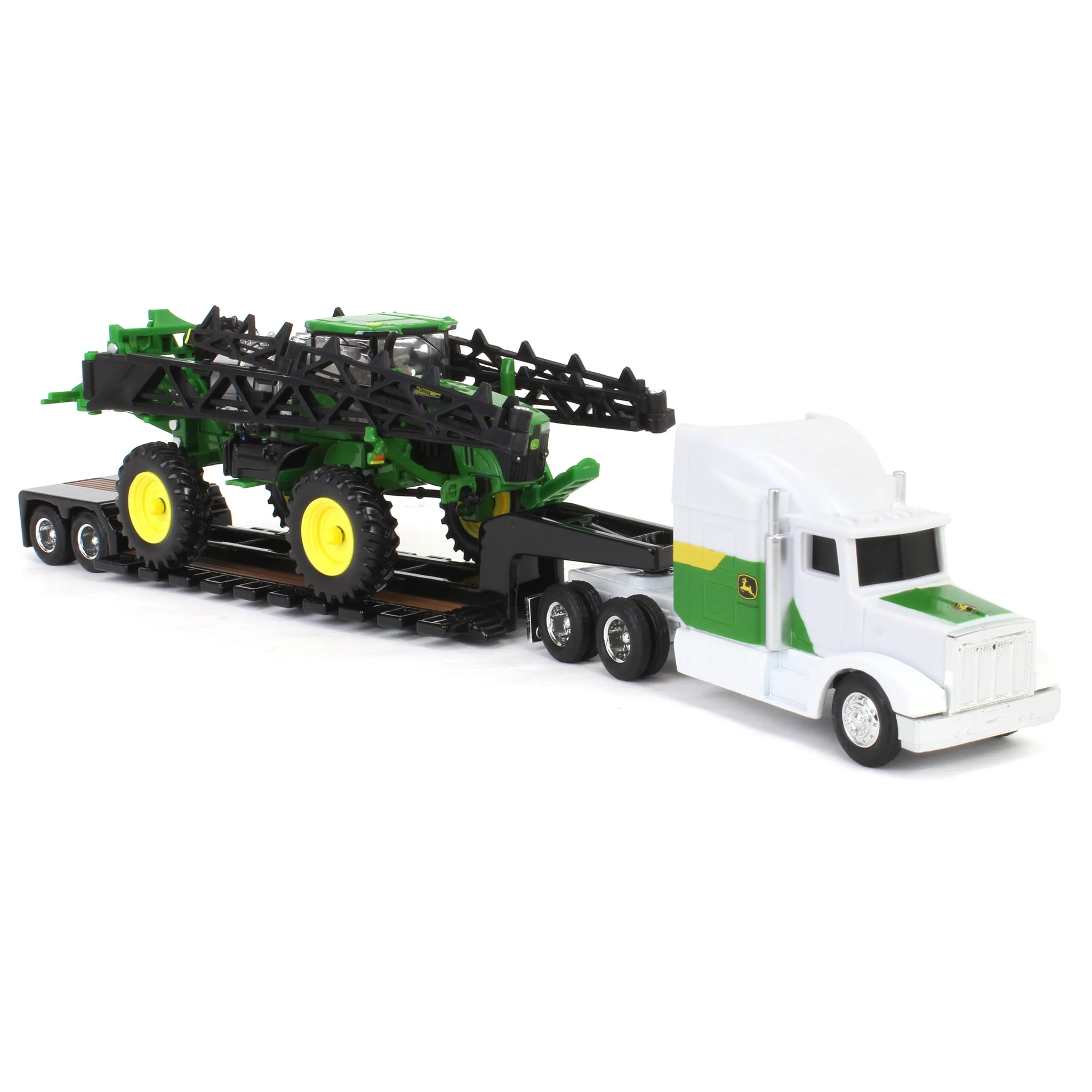 1/64 John Deere 612R Sprayer with Semi Truck & Lowboy Trailer, ERTL Replica Play - Image 2