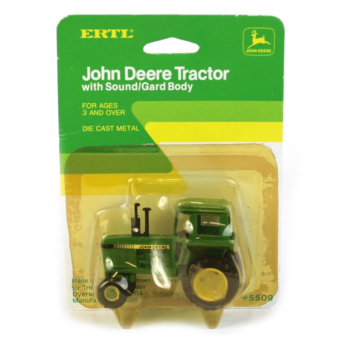1/64 John Deere Tractor with Strobe Decal, Sound Guard Body, Muffler, & Air Cleaner by ERTL