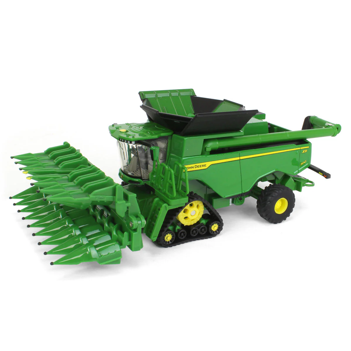 1/64 John Deere X9 1100 Combine with Front Tracks, Draper Head & Corn Head, ERTL Prestige Collection - Image 9