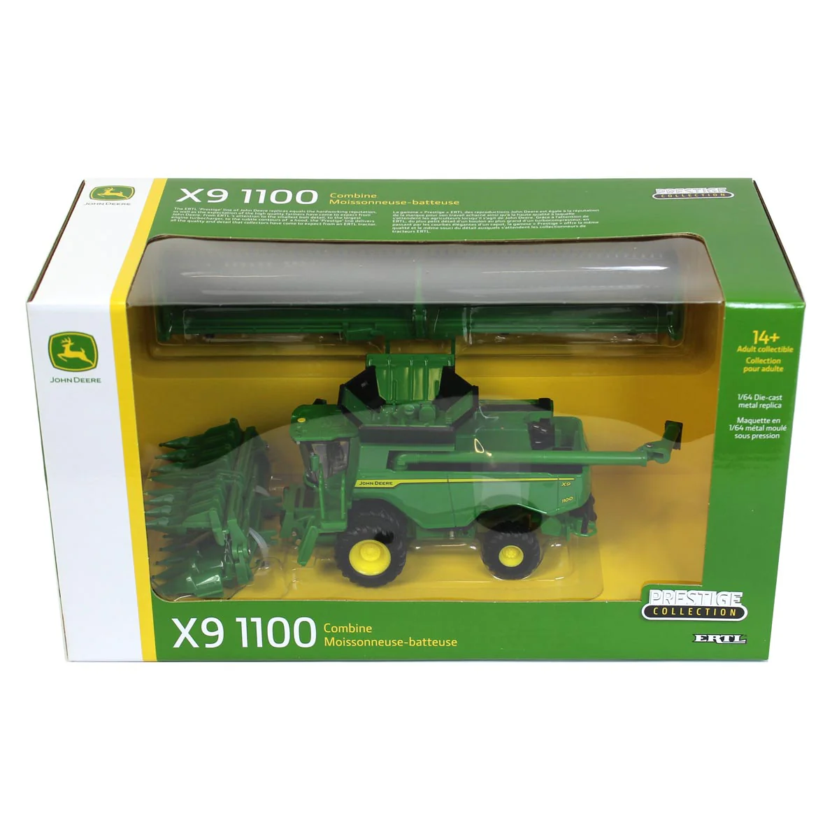 1/64 John Deere X9 1100 Combine with Duals, Corn Head & Grain Head, ERTL Prestige Collection - Image 8