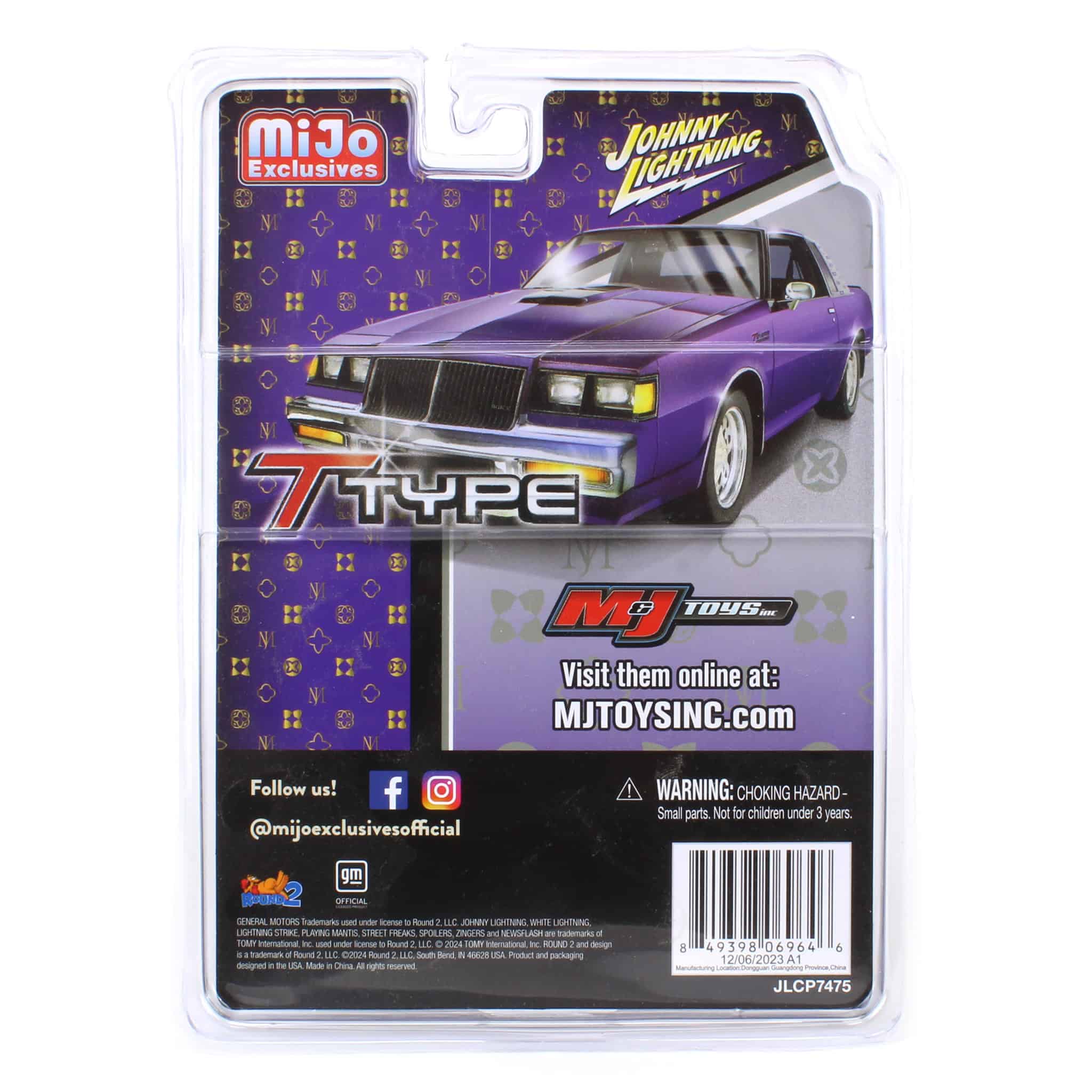 1/64 Johnny Lightning 1987 Buick Regal T-Type Custom, Metallic Purple with White Top, Mijo Exclusive - Image 5