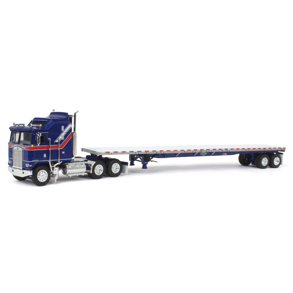 1/64 Kenworth K100 COE Semi Truck with 53ft Wilson Roadbrute Flatbed Trailer, Liberty Series, DCP by First Gear