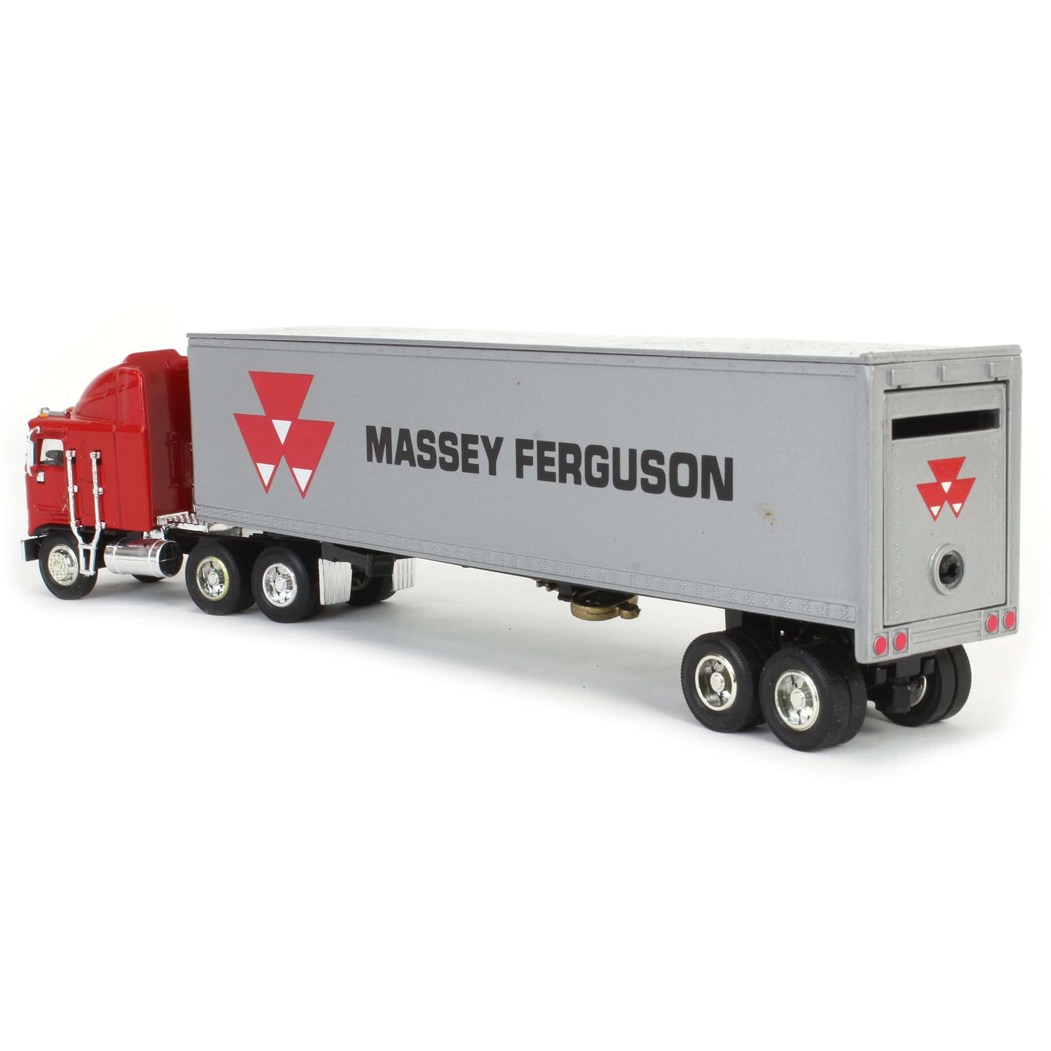 1/64 Kenworth K100E COE Semi with Massey Ferguson Box Trailer Bank - Image 3