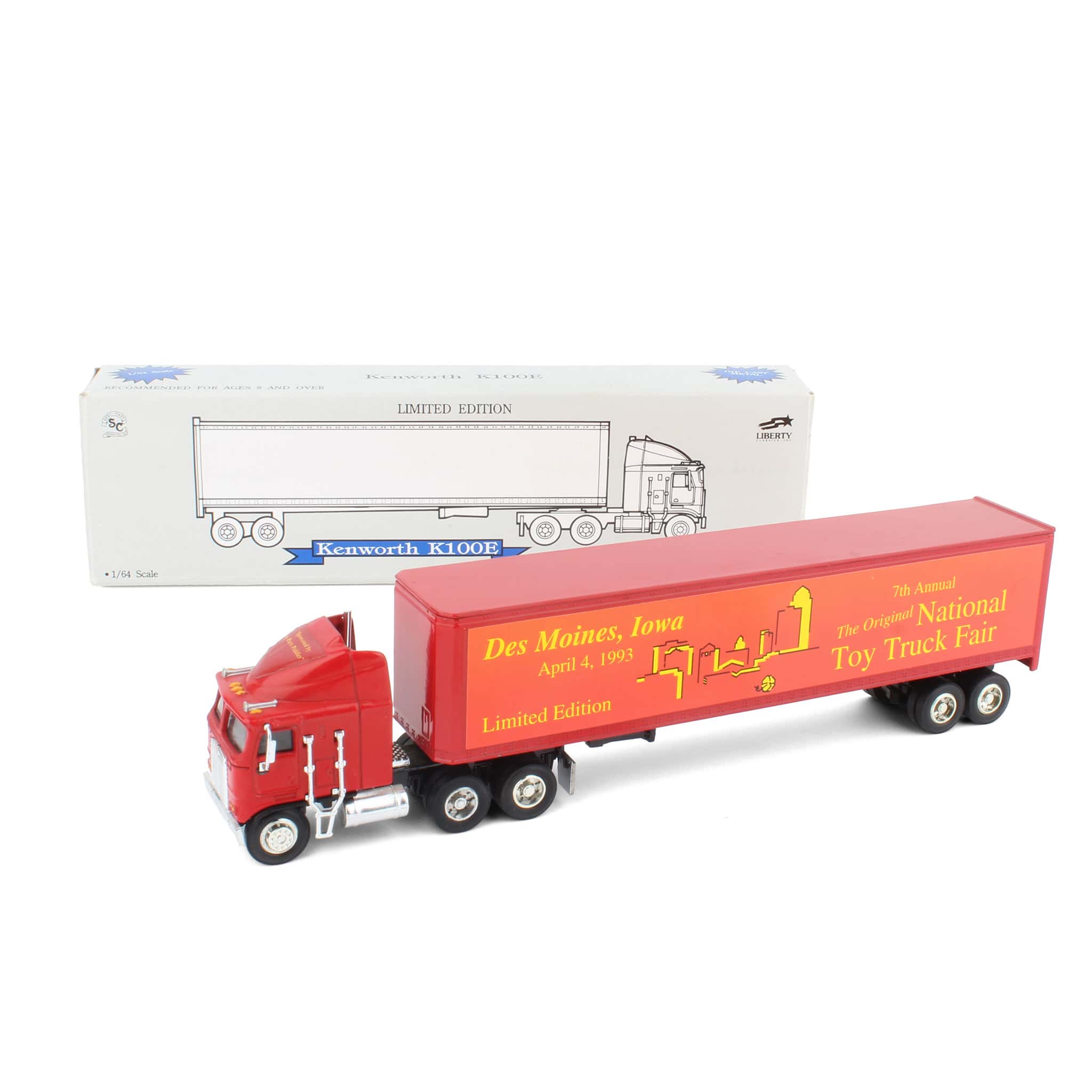 1/64 Kenworth K100E Semi Truck with Trailer by SpecCast, 1993 National Toy Truck Fair