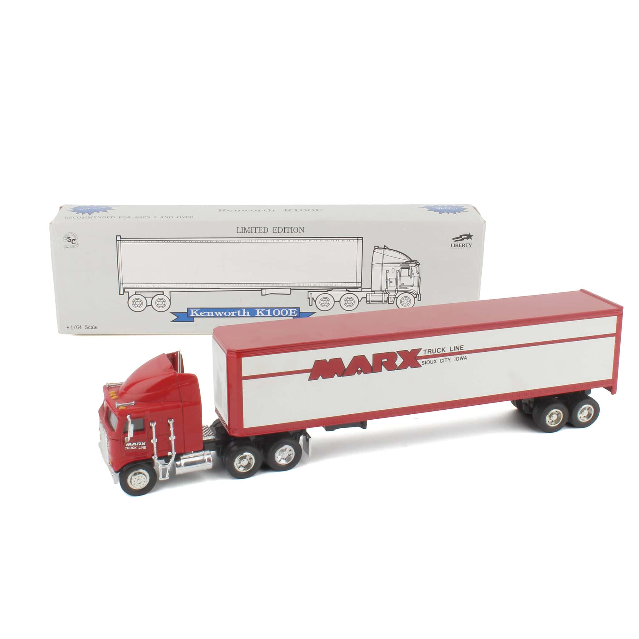 1/64 Kenworth K100E Semi Truck with Trailer by SpecCast, Marx Truck Line Iowa