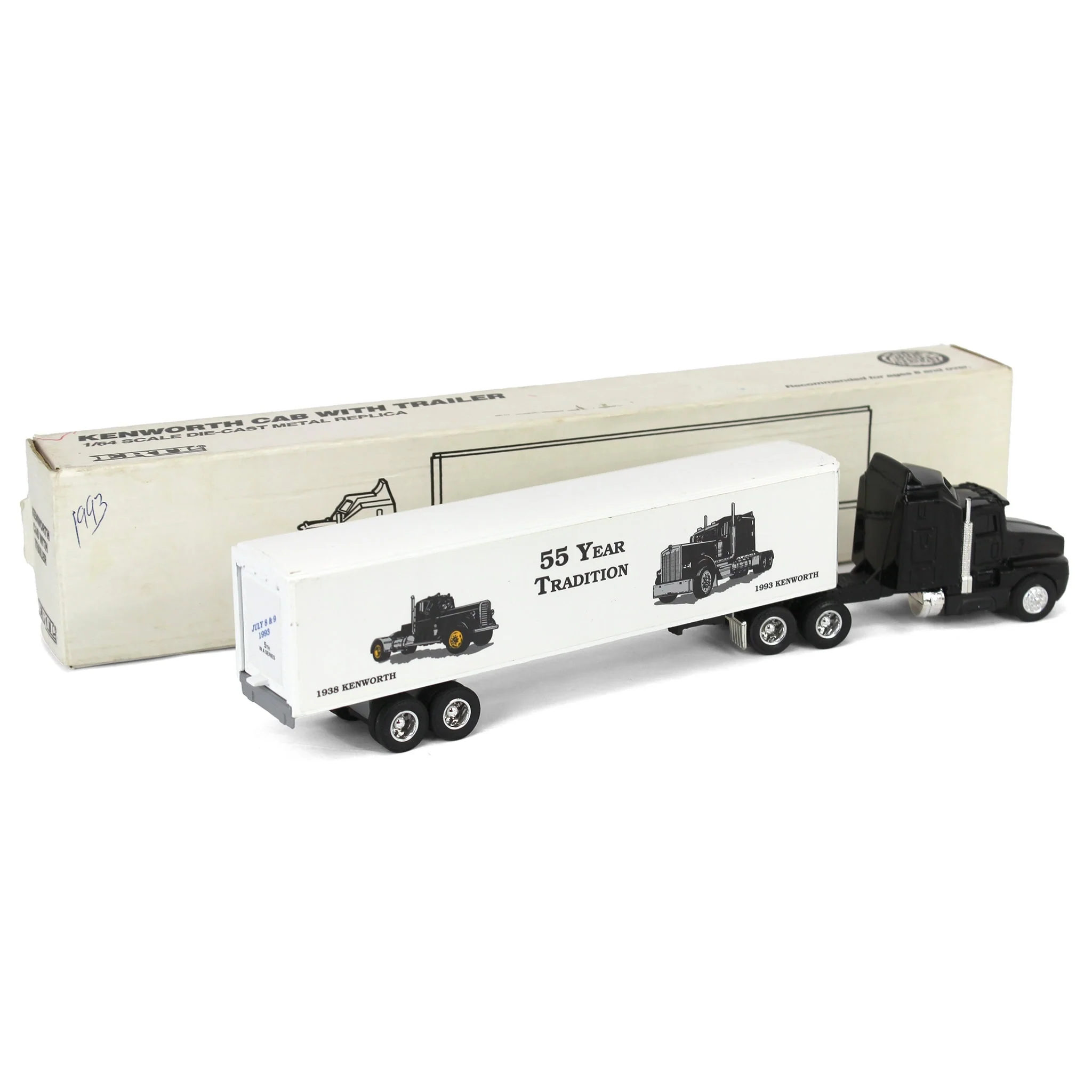 1/64 Kenworth T600A Semi Truck with 1993 Walcott Trucker's Jamboree Box Trailer by ERTL - Image 2