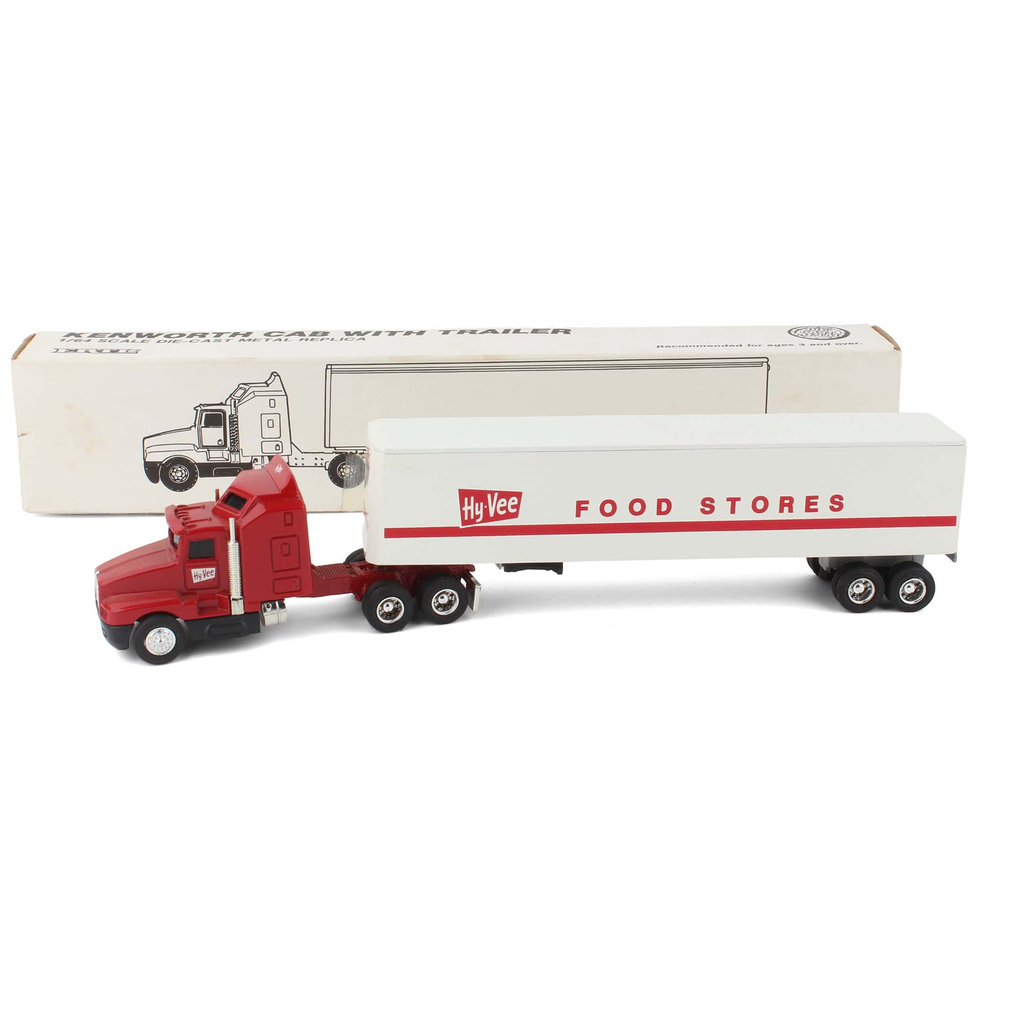 1/64 Kenworth T600A Truck with Cab & Hy-Vee Food Stores Box Trailer
