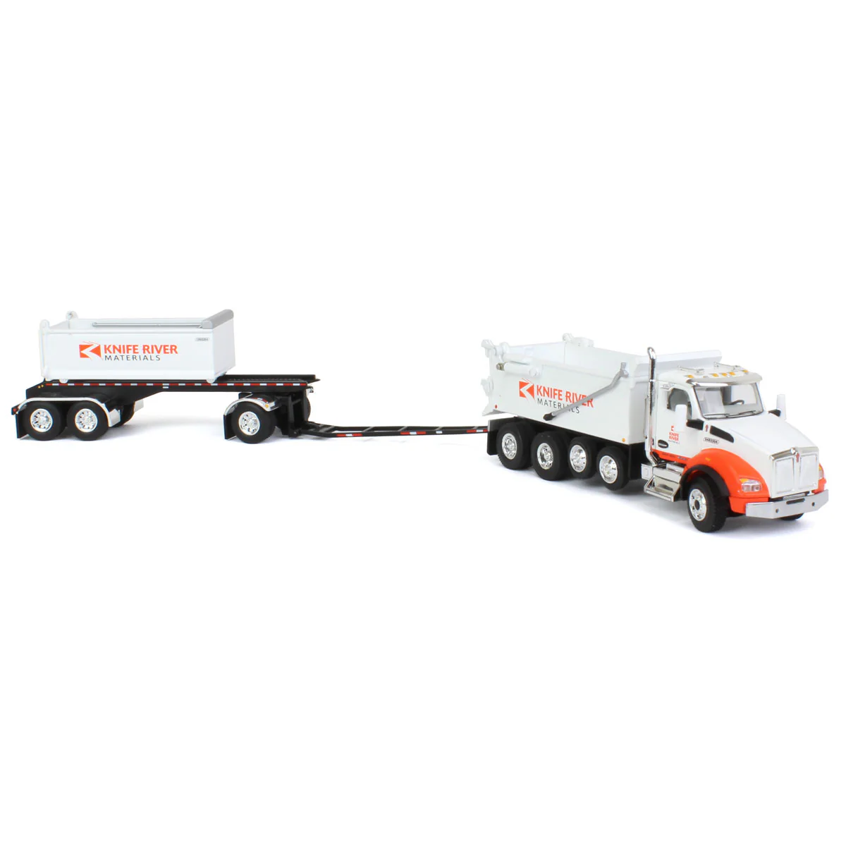 1/64 Kenworth T880 Dump with Dolly & Rogue Tandem Dump Trailer, Knife River, 2021 Nat'l Toy Truck 'N Construction - Image 2