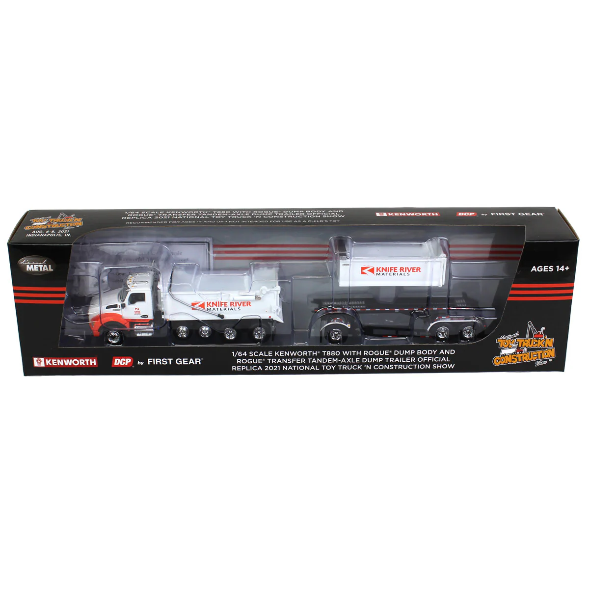 1/64 Kenworth T880 Dump with Dolly & Rogue Tandem Dump Trailer, Knife River, 2021 Nat'l Toy Truck 'N Construction - Image 5