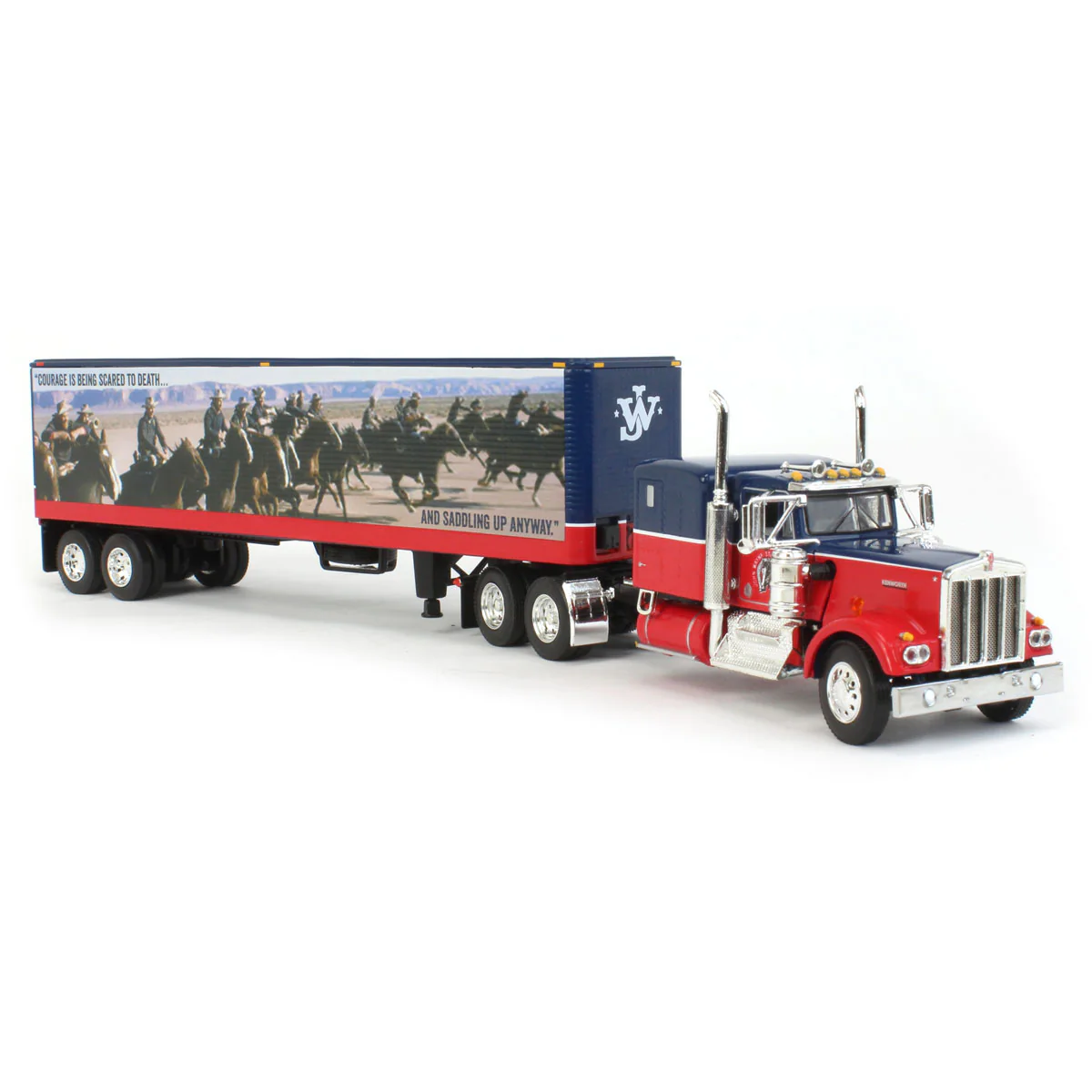 1/64 Kenworth W900A Semi Truck with 40ft Vintage Trailer, John Wayne Courage, DCP by First Gear - Image 2